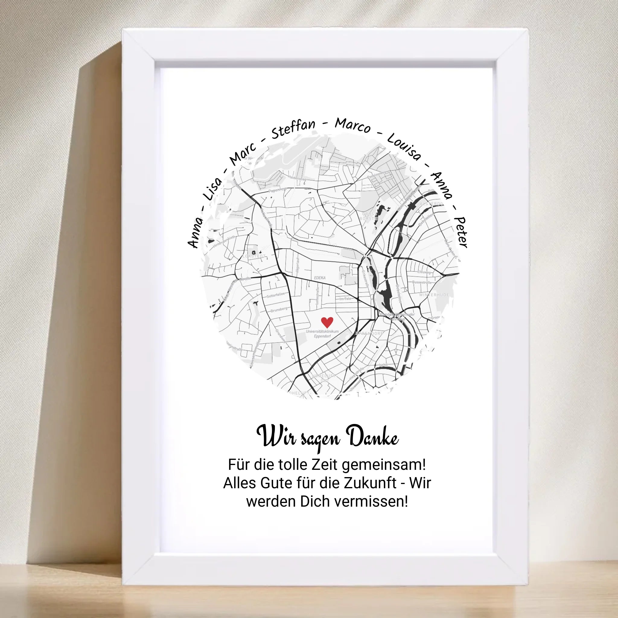 Kollegin Abschiedsgeschenk Koordinaten Stadtkarte Poster von Kollegen personalisiert - Cantty