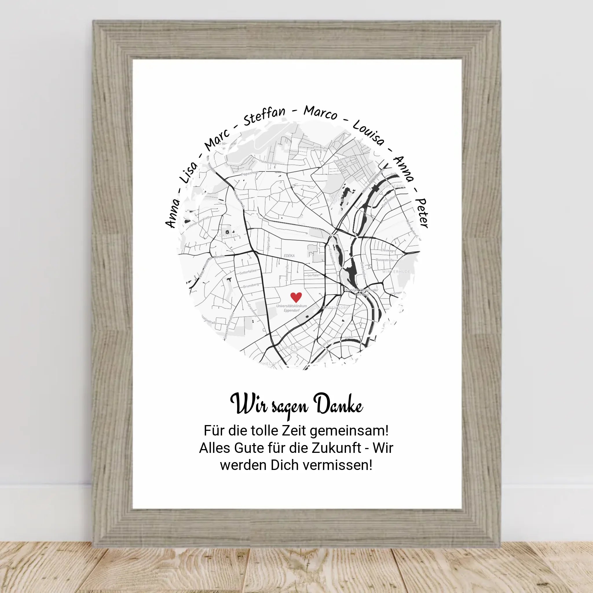 Kollegin Abschiedsgeschenk Koordinaten Stadtkarte Poster von Kollegen personalisiert - Cantty