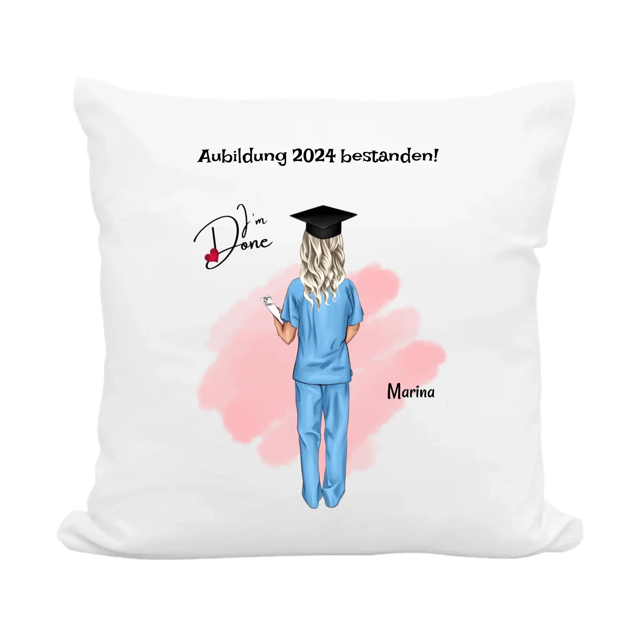 Krankenschwester Kissen Ausbildung bestanden Geschenk personalisiert - Cantty