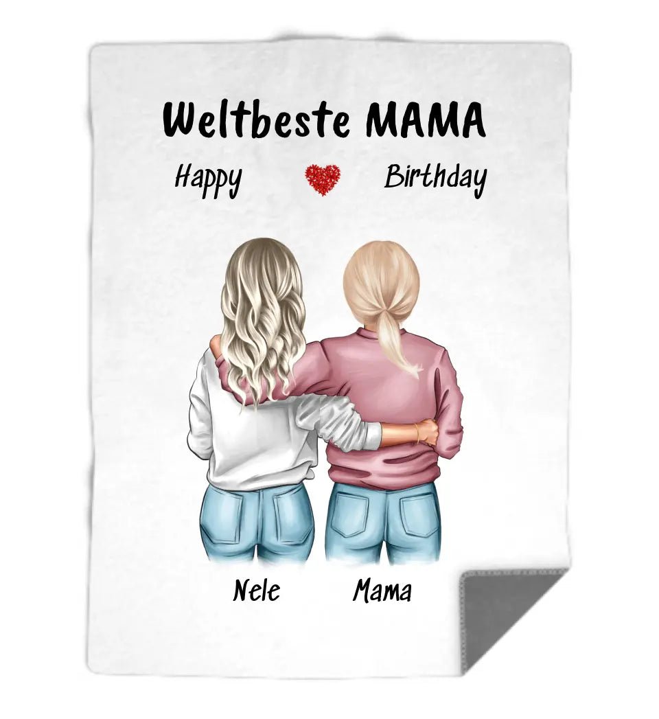 Kuscheldecke Geschenk Mutter Tochter Bild personalisiert - Cantty