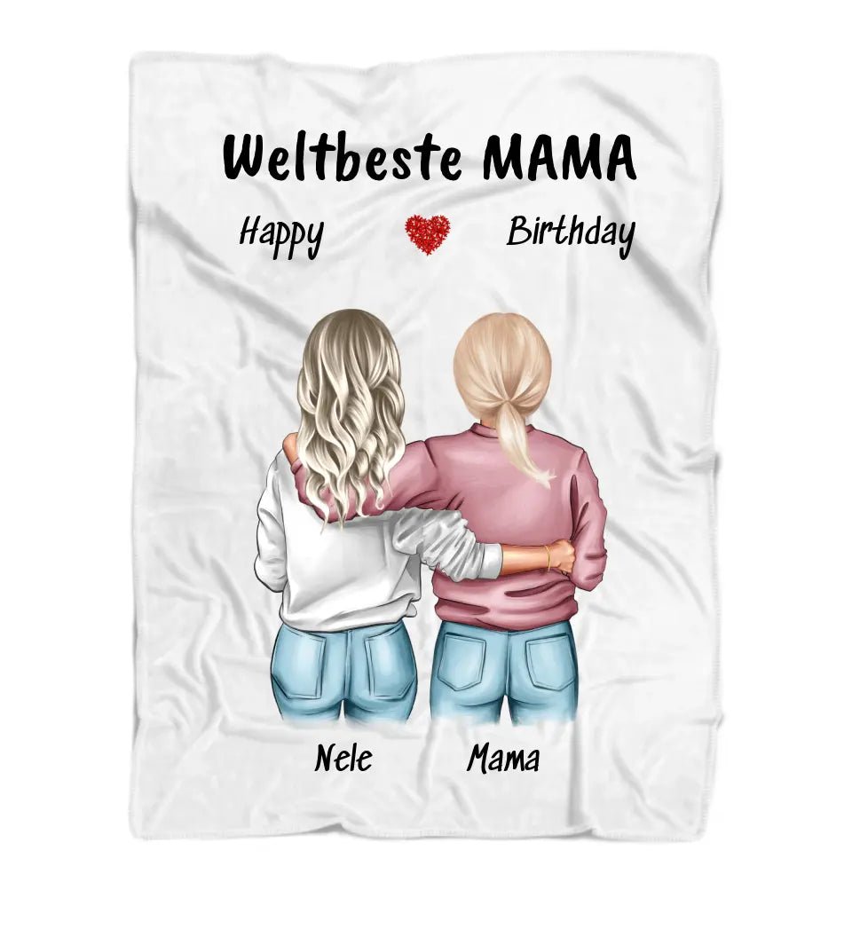 Kuscheldecke Geschenk Mutter Tochter Bild personalisiert - Cantty