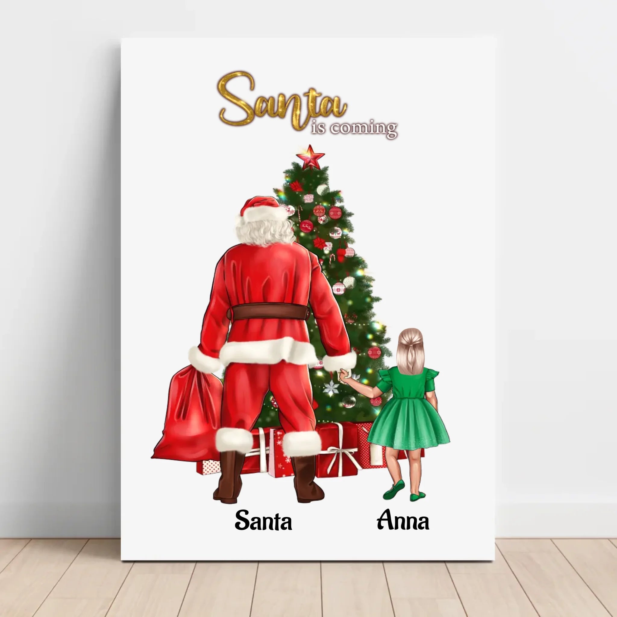 Leinwand Bild personalisiert Mädchen Geschenk Weihnachten - Cantty