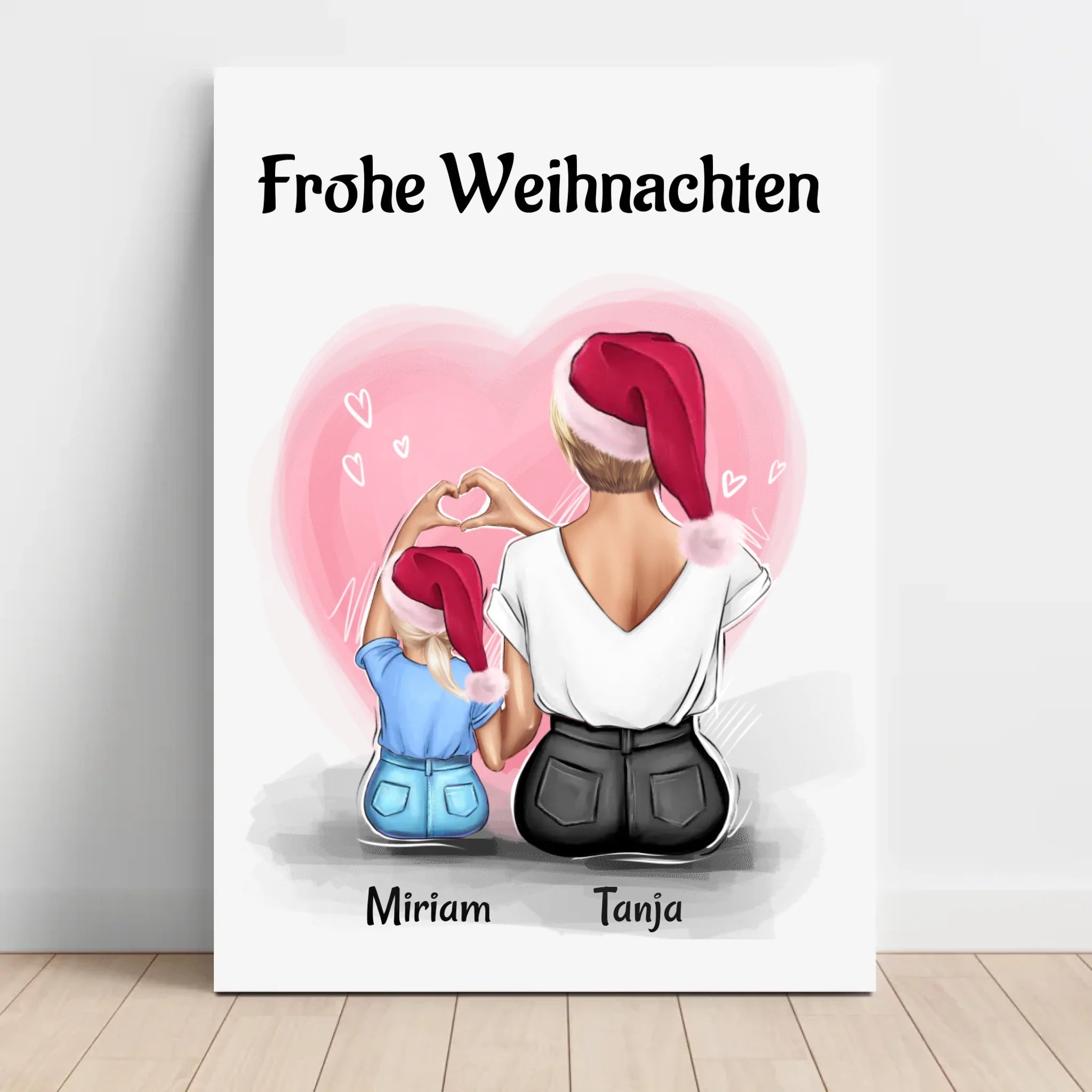 Leinwand Patentante Bild zu Weihnachten von Mädchen - Cantty