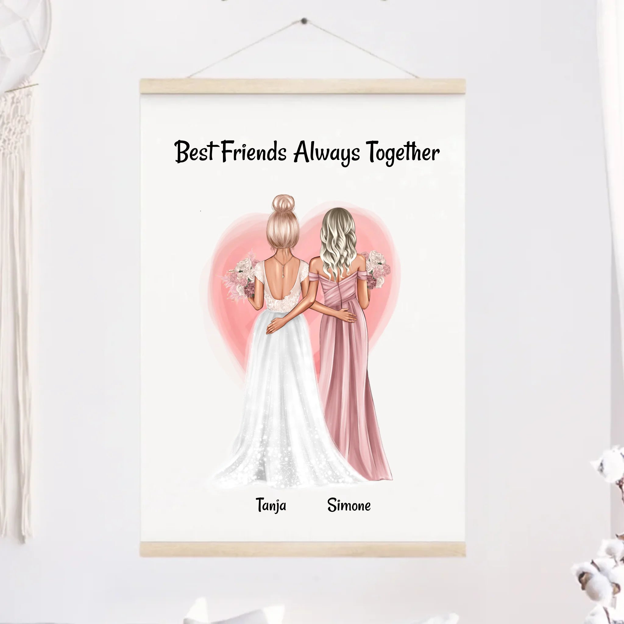 Leinwandbild beste Freundin Braut Geschenk personalisiert - Cantty