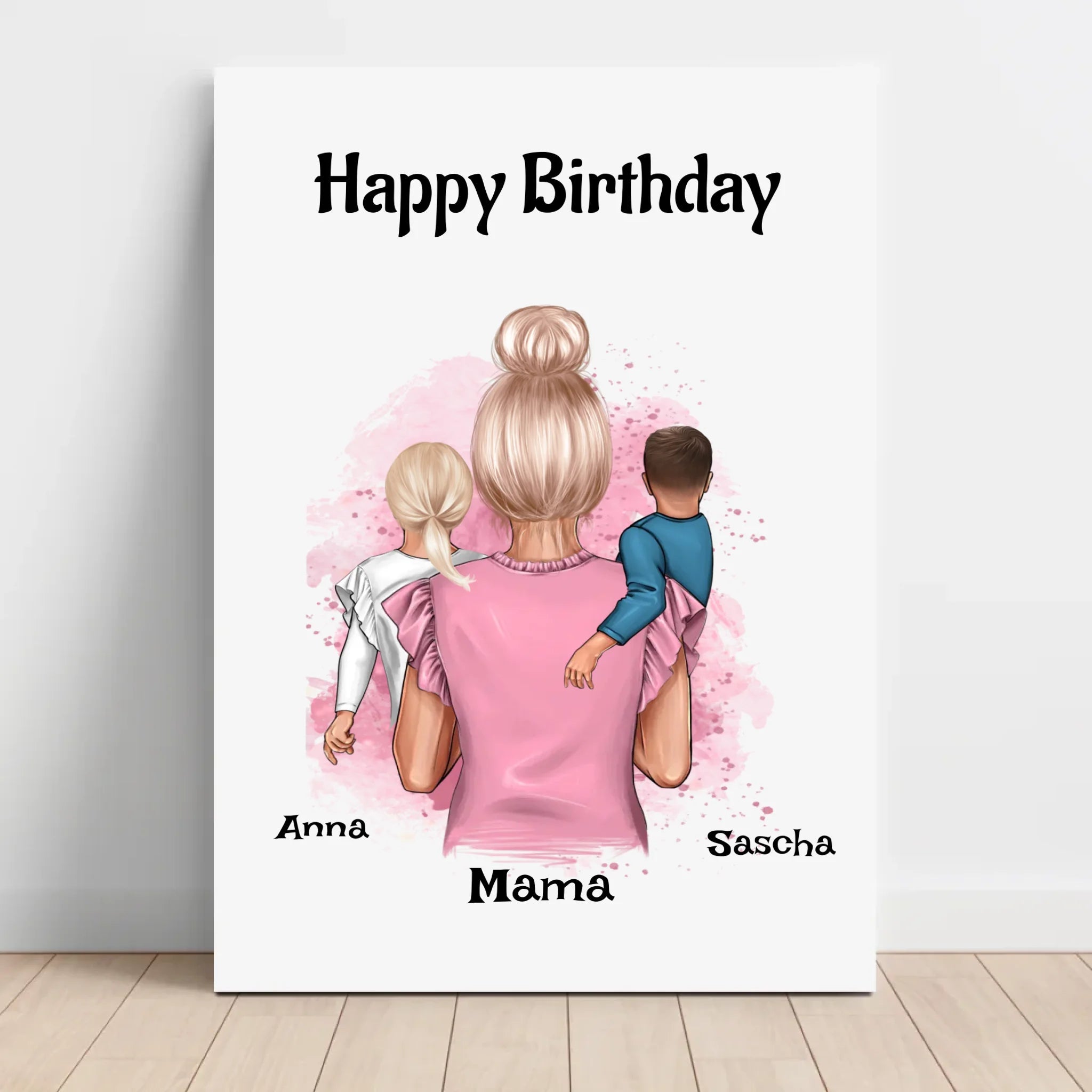 Leinwandbild Mutter Junge Mädchen Geburtstagsgeschenk - Cantty