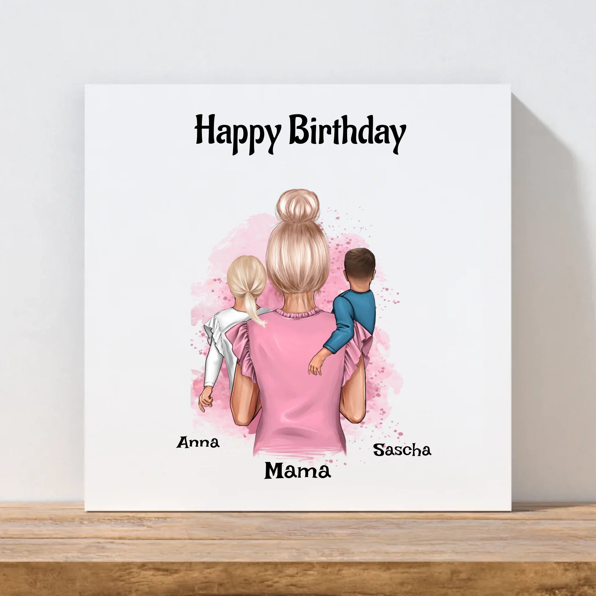 Leinwandbild Mutter Junge Mädchen Geburtstagsgeschenk - Cantty