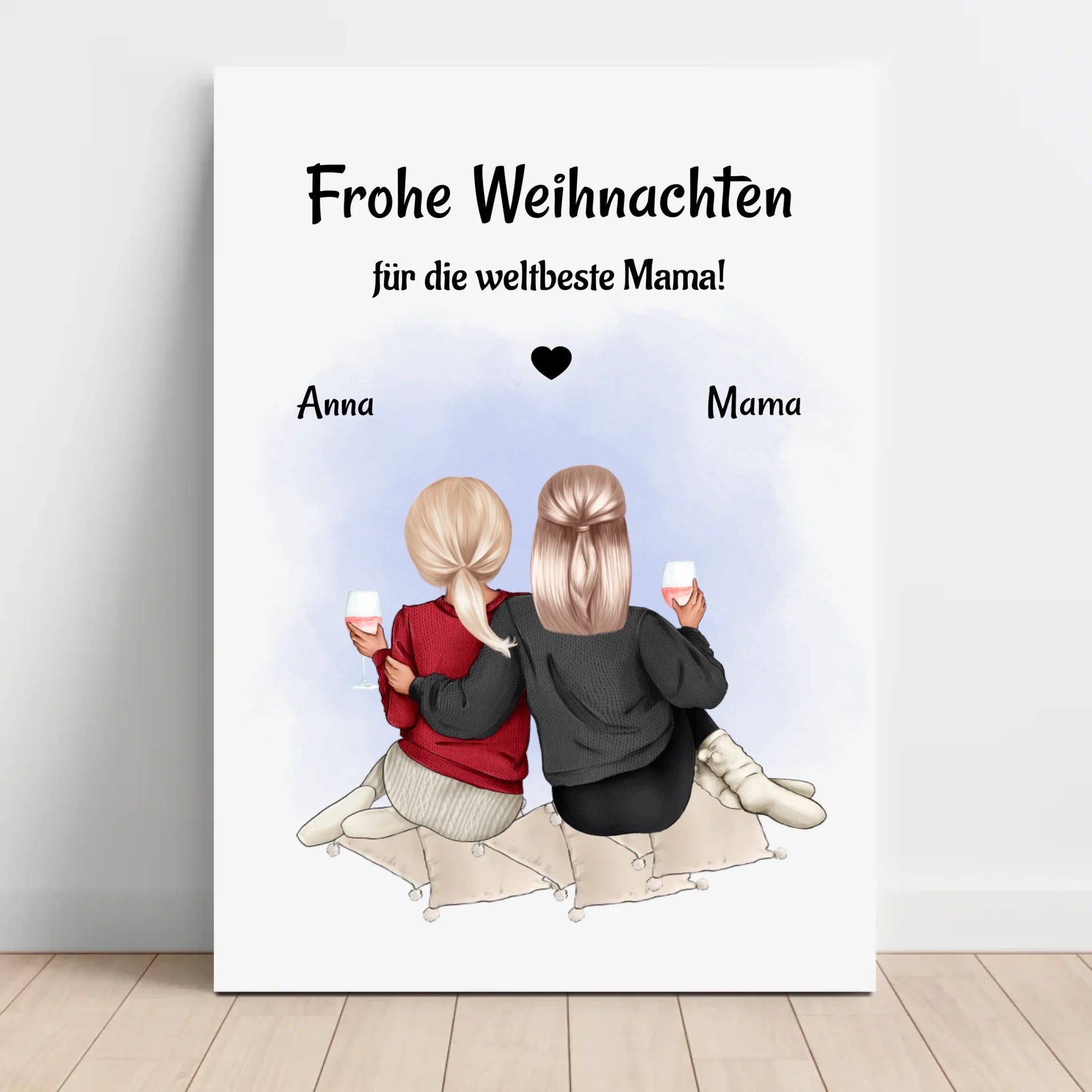 Leinwanddruk Mutter Tochter Weihnachtsgeschenk mit Namen - Cantty