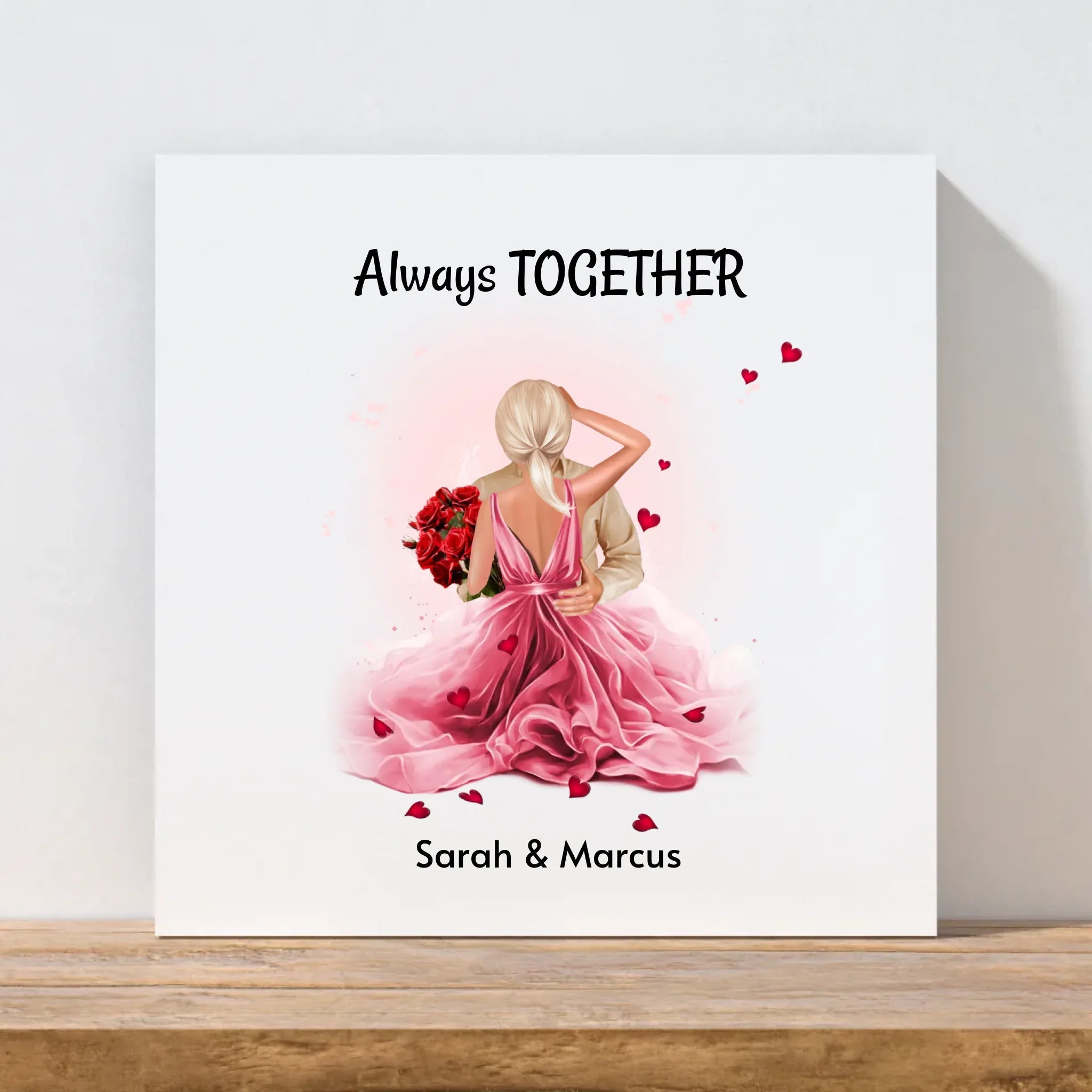 Liebesgeschenk mit Herzen für Freundin: Leinwand Bild personalisiert - Cantty