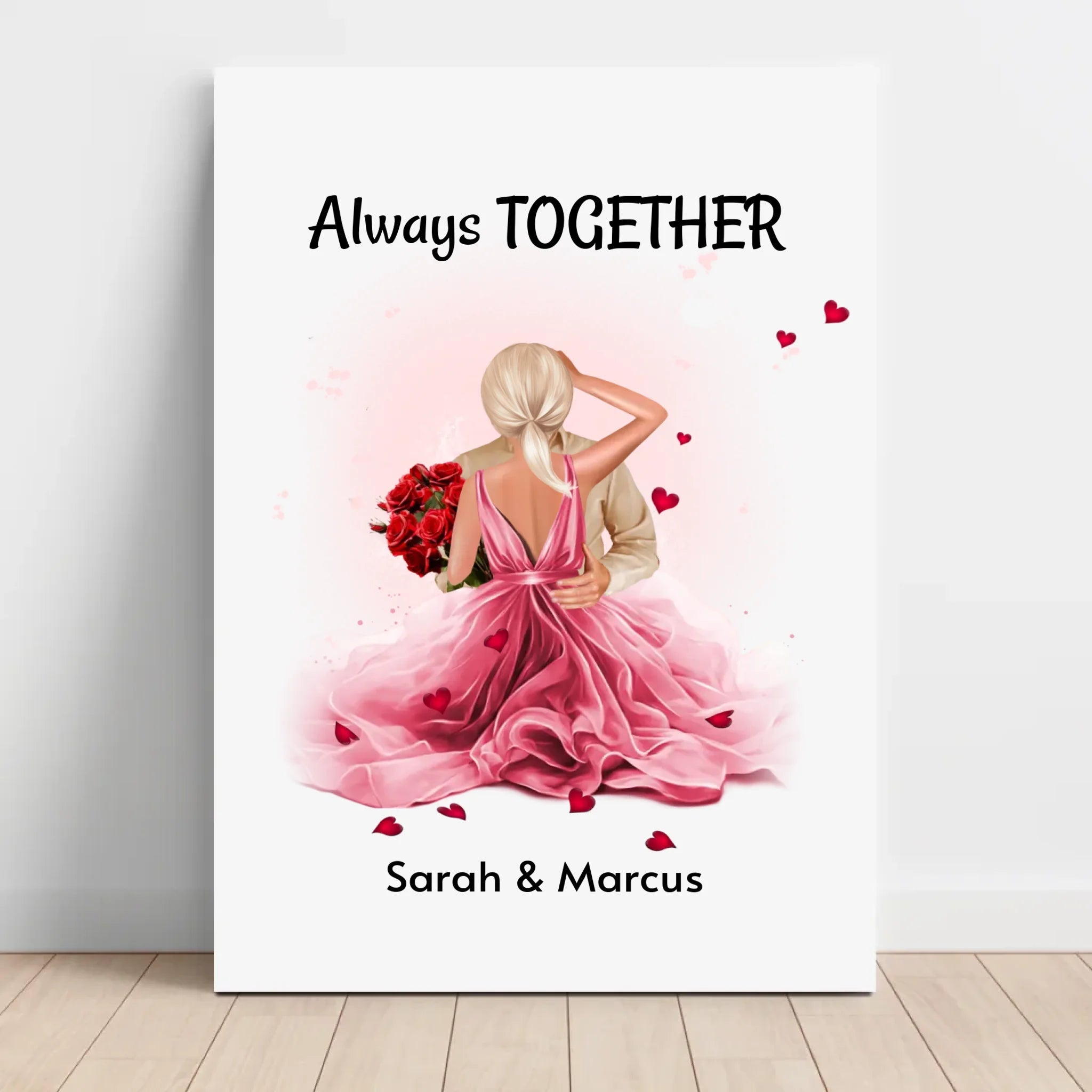 Liebesgeschenk mit Herzen für Freundin: Leinwand Bild personalisiert - Cantty