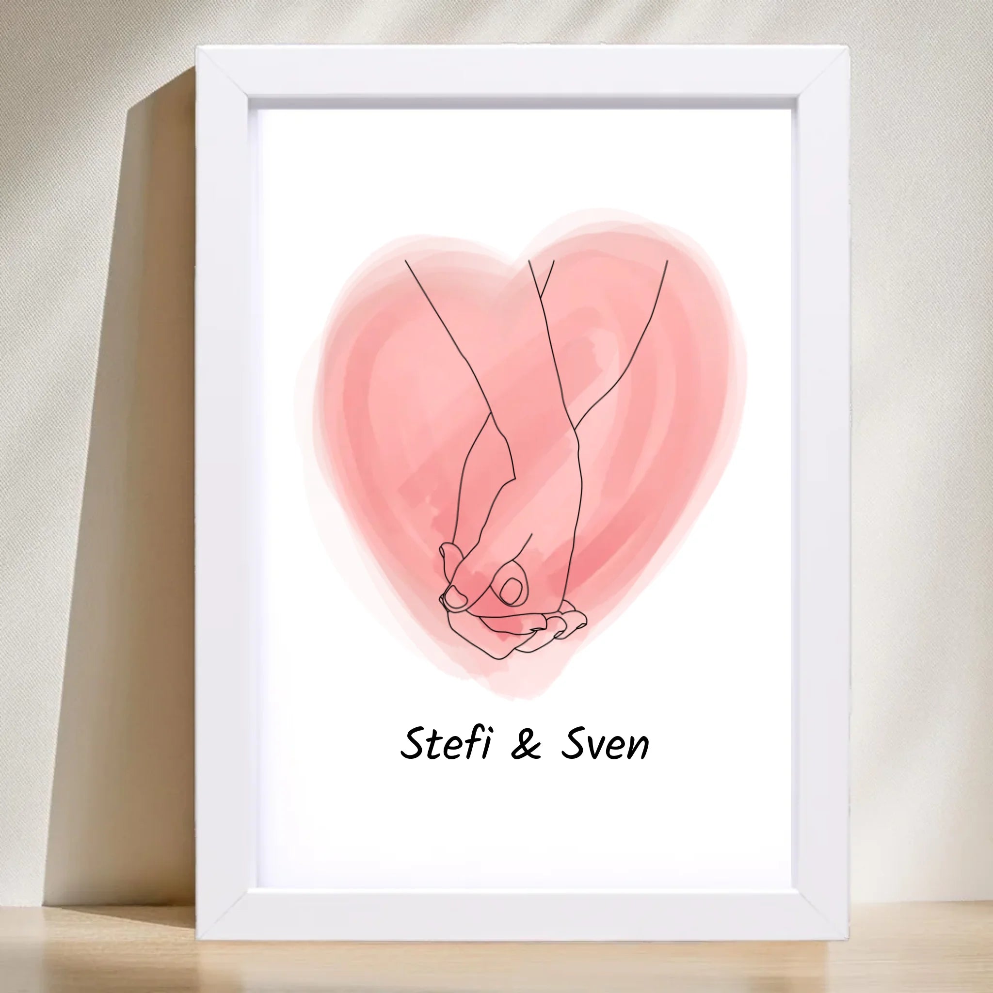 Liebespaar Händchen Poster mit namen Geschenk personalisiert - Cantty