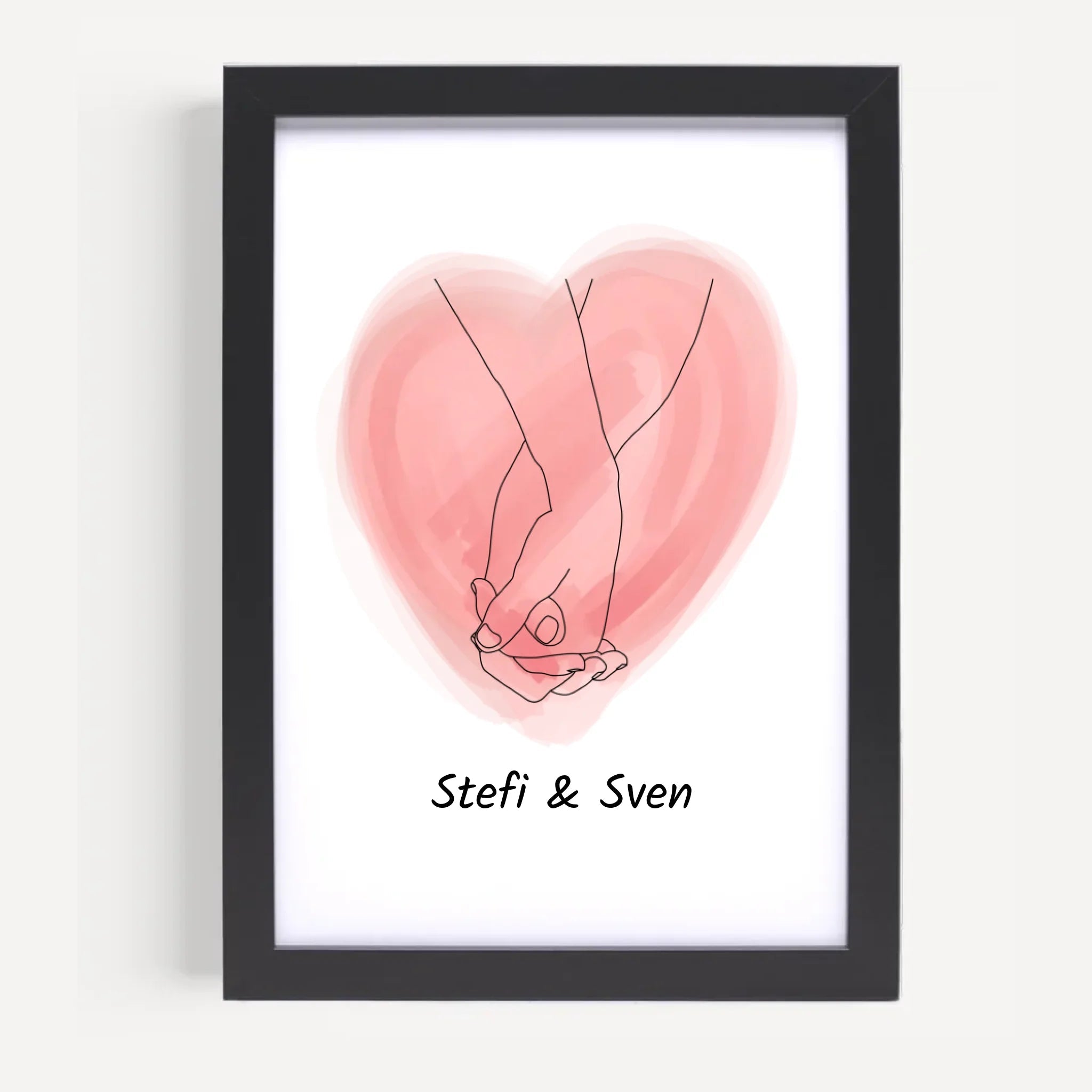 Liebespaar Händchen Poster mit namen Geschenk personalisiert - Cantty