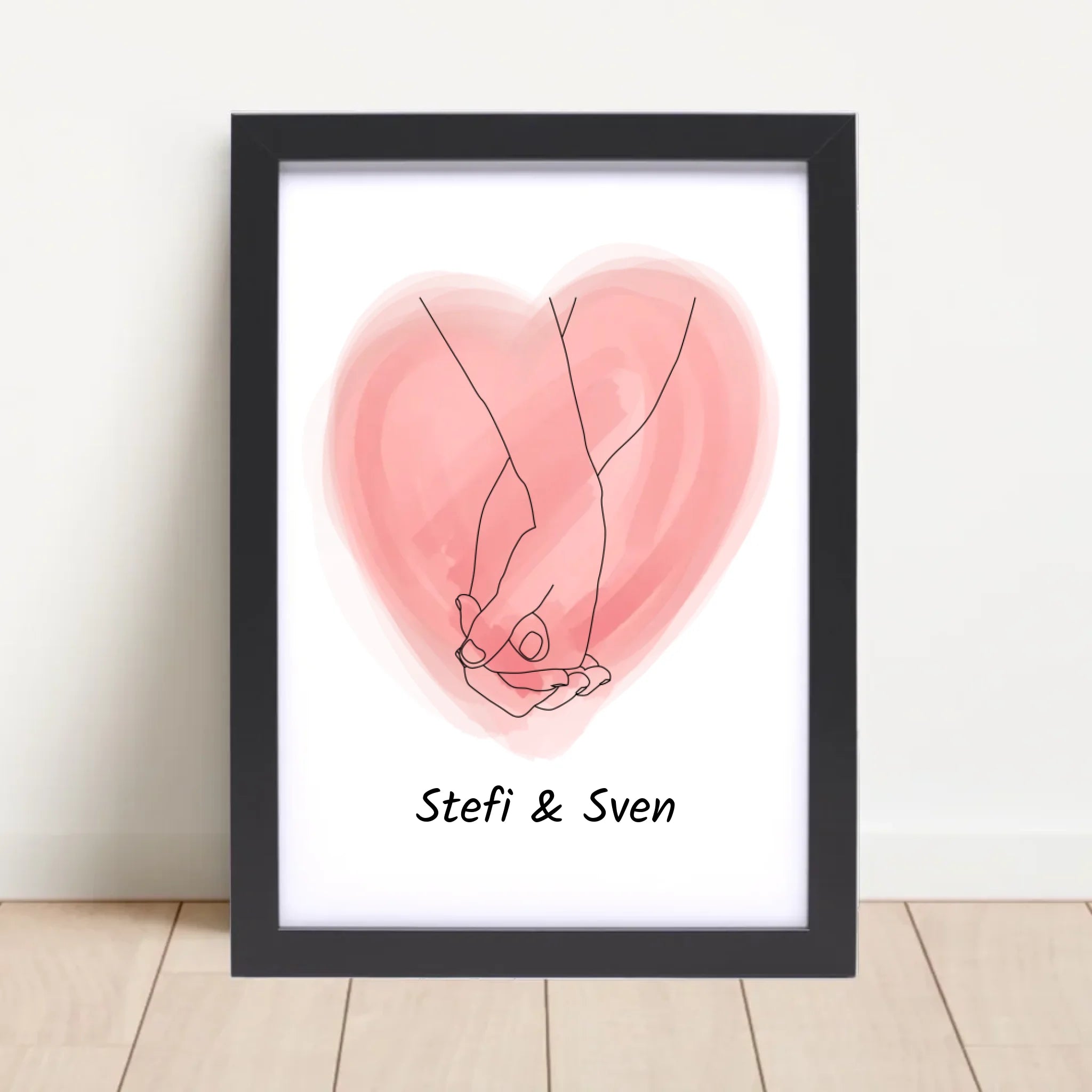 Liebespaar Händchen Poster mit namen Geschenk personalisiert - Cantty