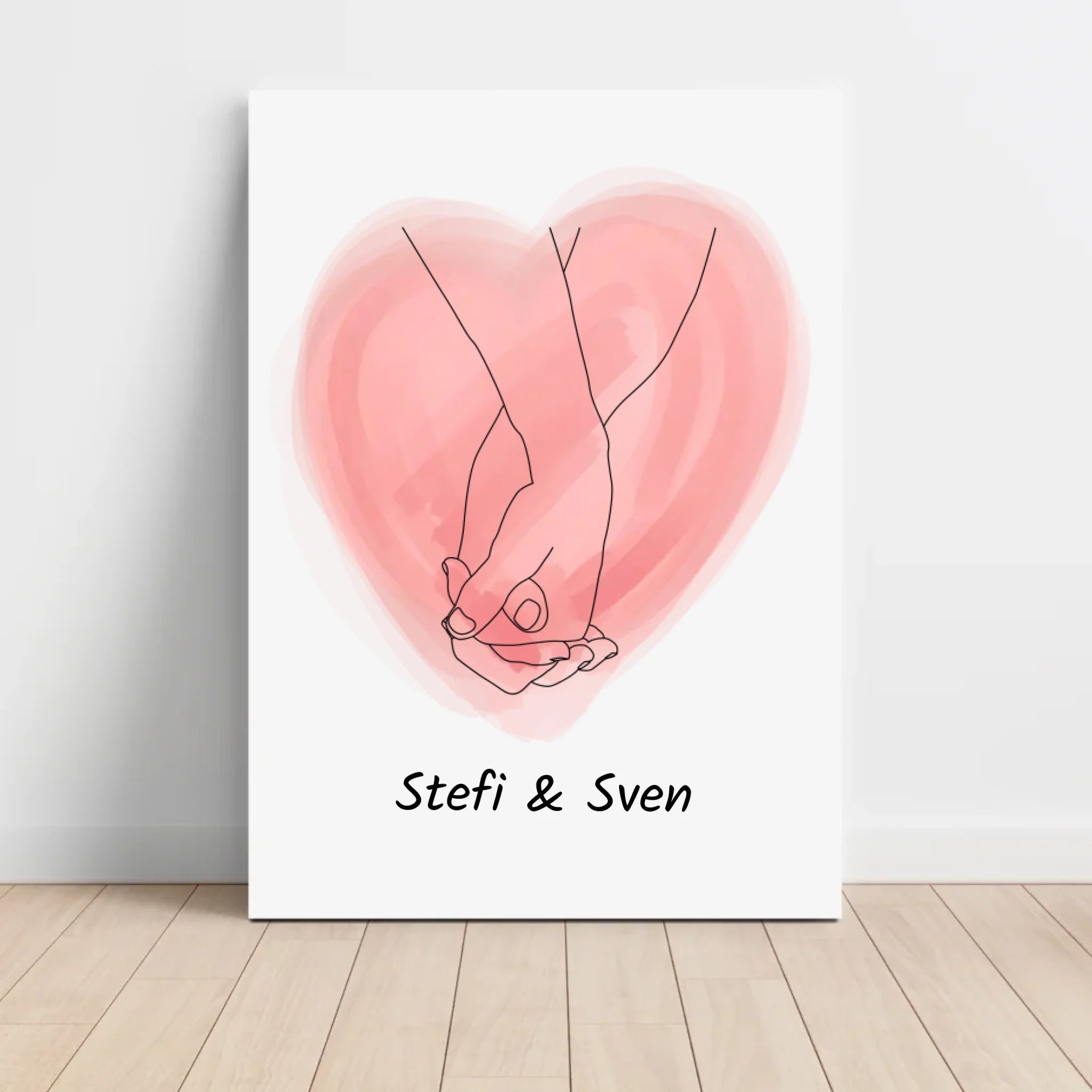Liebespaar Händchen Poster mit namen Geschenk personalisiert - Cantty