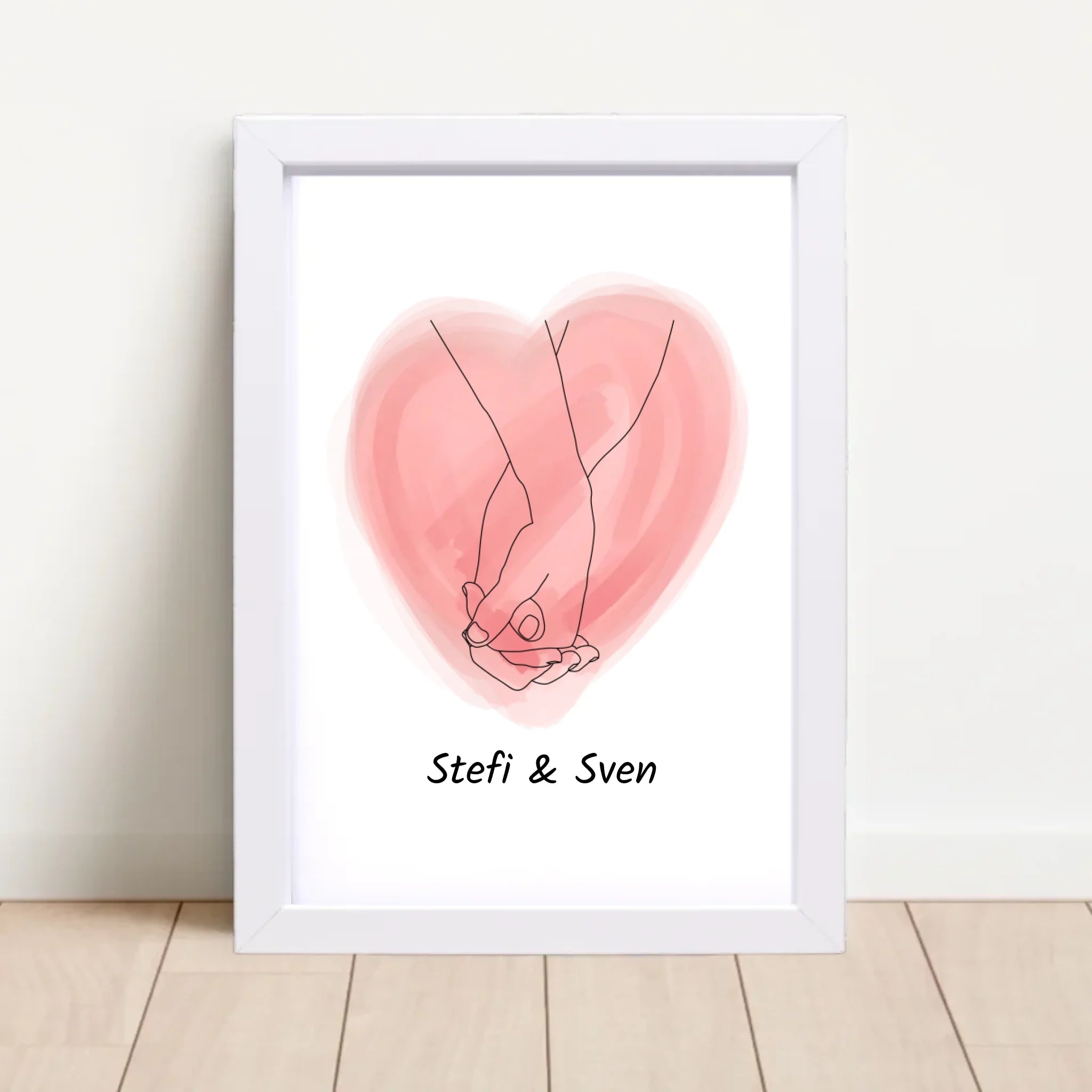Liebespaar Händchen Poster mit namen Geschenk personalisiert - Cantty