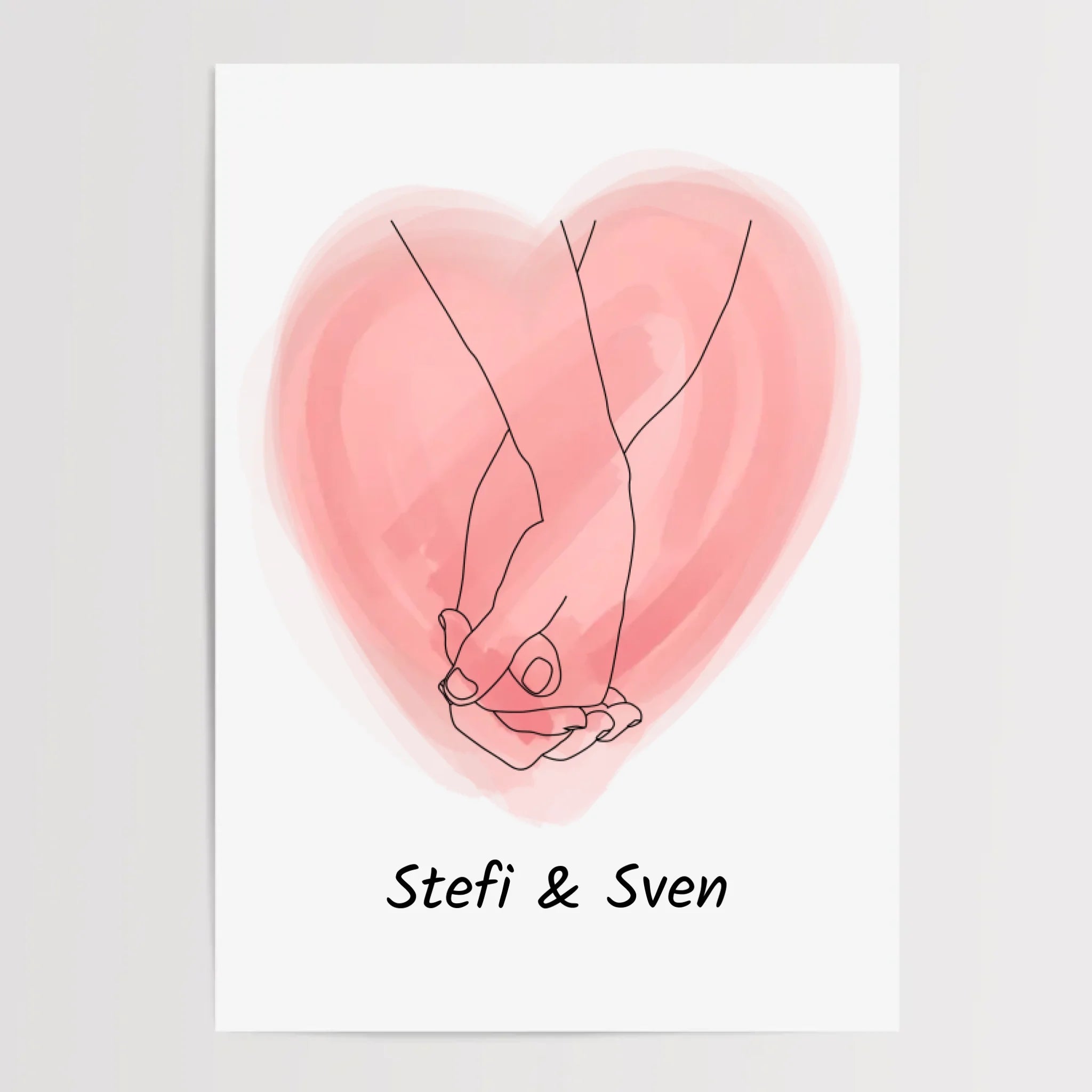 Liebespaar Händchen Poster mit namen Geschenk personalisiert - Cantty