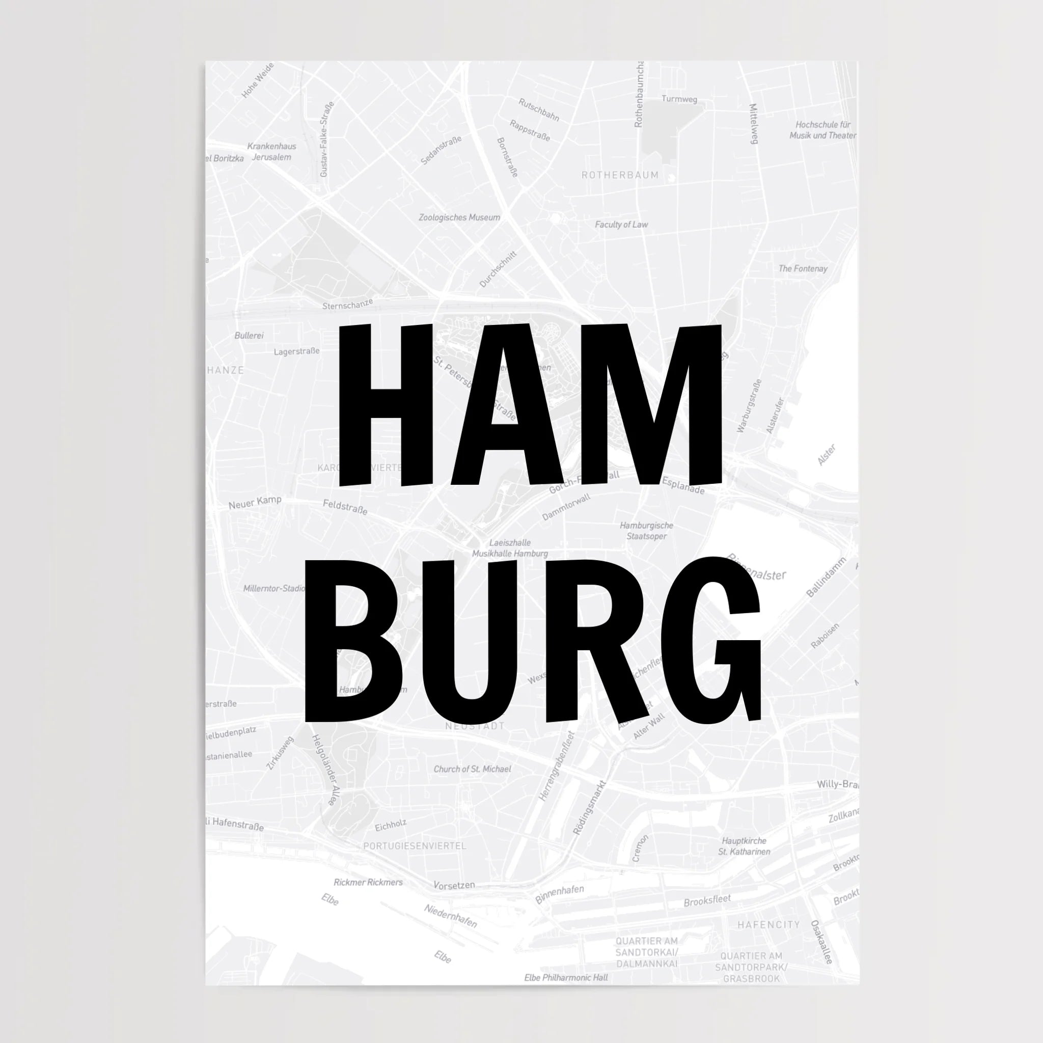 Lieblingsstadt Hamburg Koordinaten Straßenkarte Poster personalisiert - Cantty