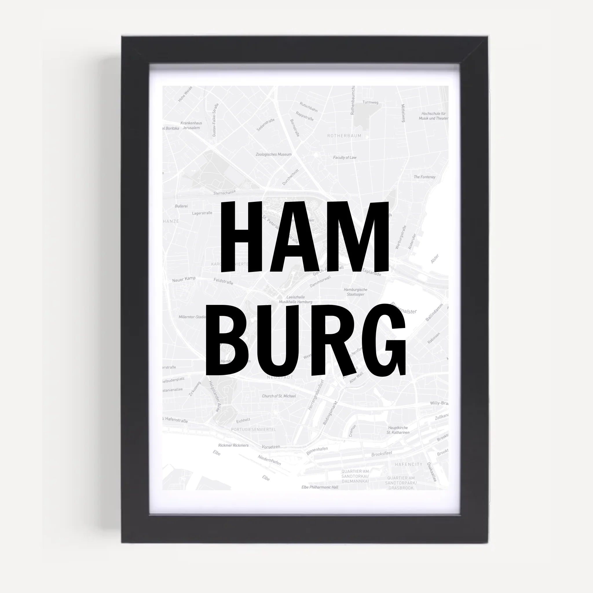 Lieblingsstadt Hamburg Koordinaten Straßenkarte Poster personalisiert - Cantty