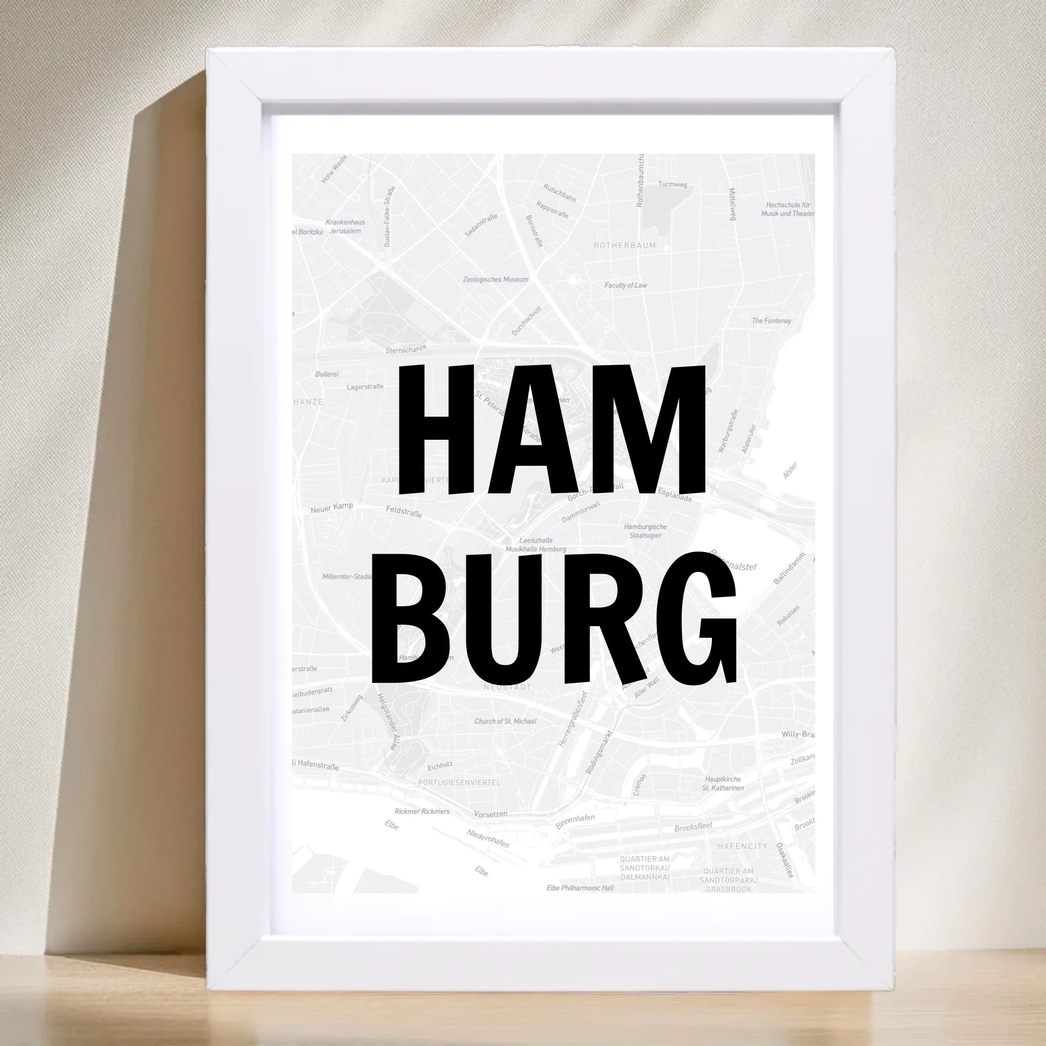 Lieblingsstadt Hamburg Koordinaten Straßenkarte Poster personalisiert - Cantty