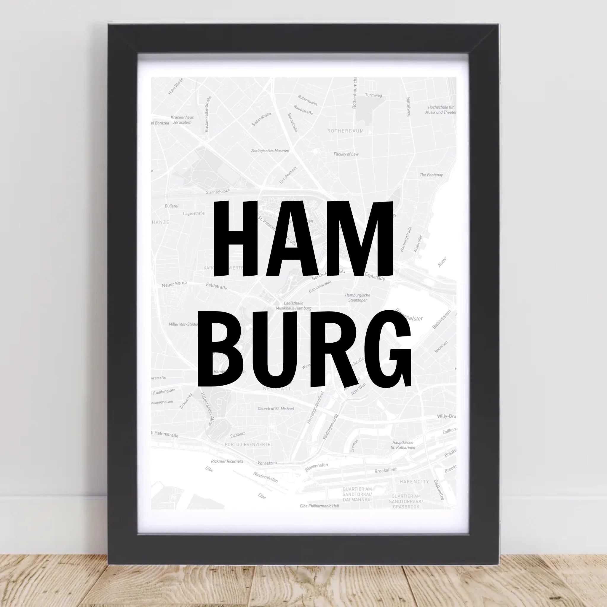 Lieblingsstadt Hamburg Koordinaten Straßenkarte Poster personalisiert - Cantty