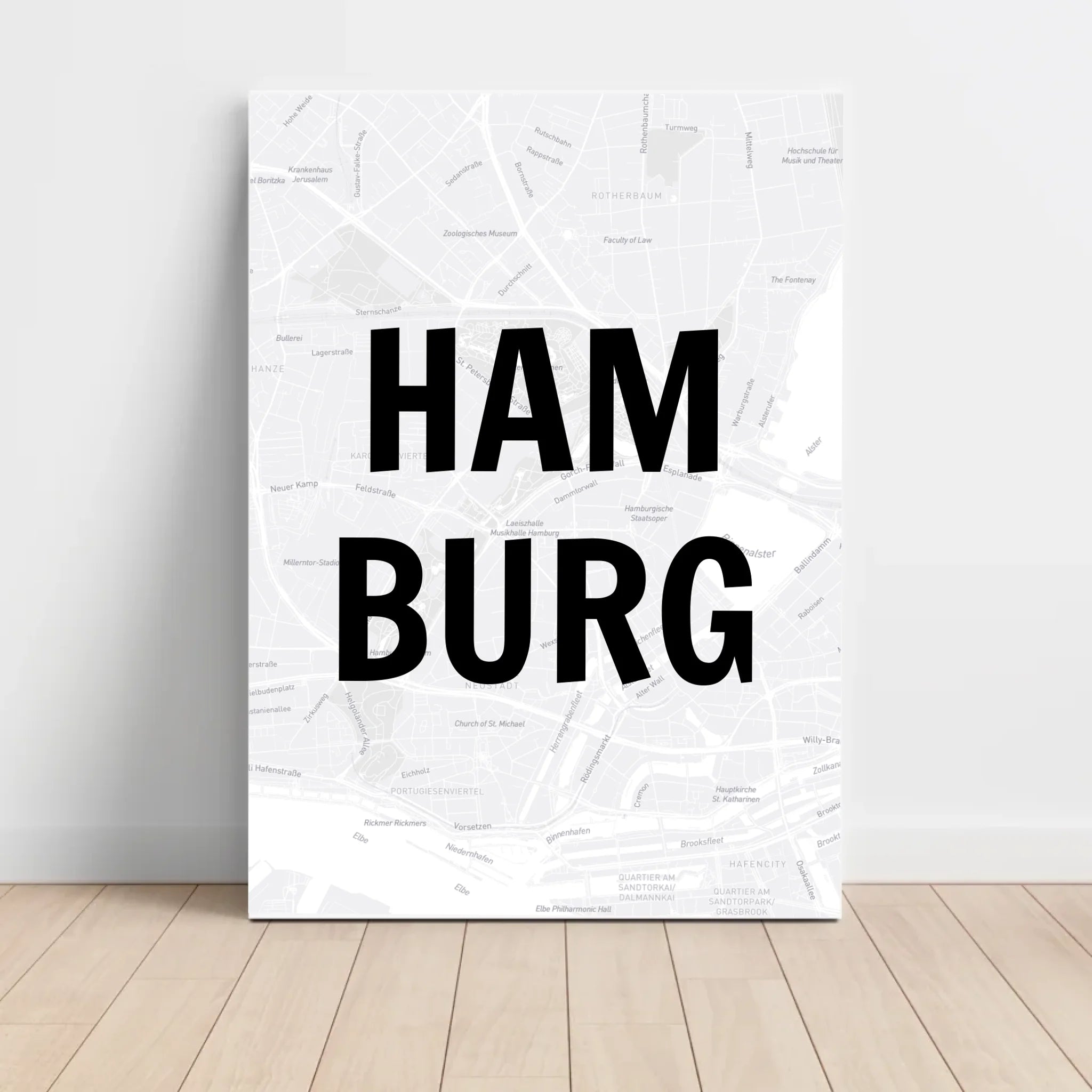 Lieblingsstadt Hamburg Koordinaten Straßenkarte Poster personalisiert - Cantty
