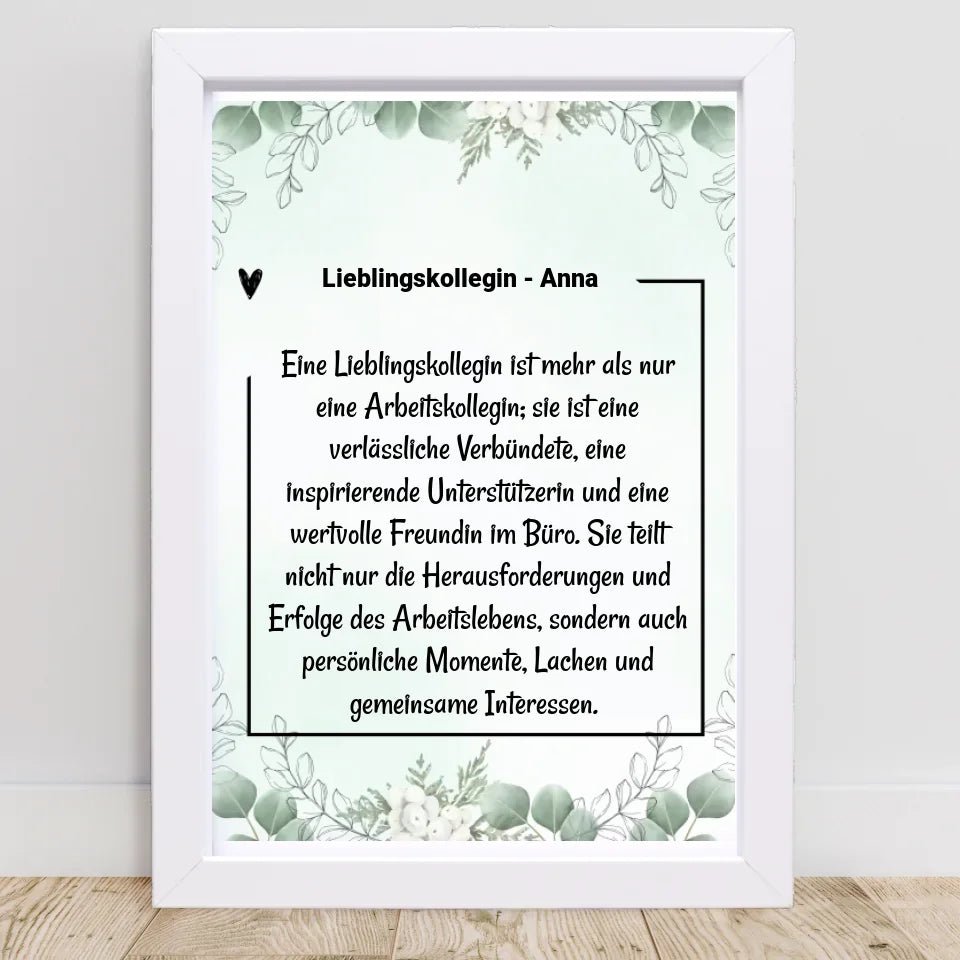 Lielingskollegin Definition Poster Geschenk personalisiert - Cantty