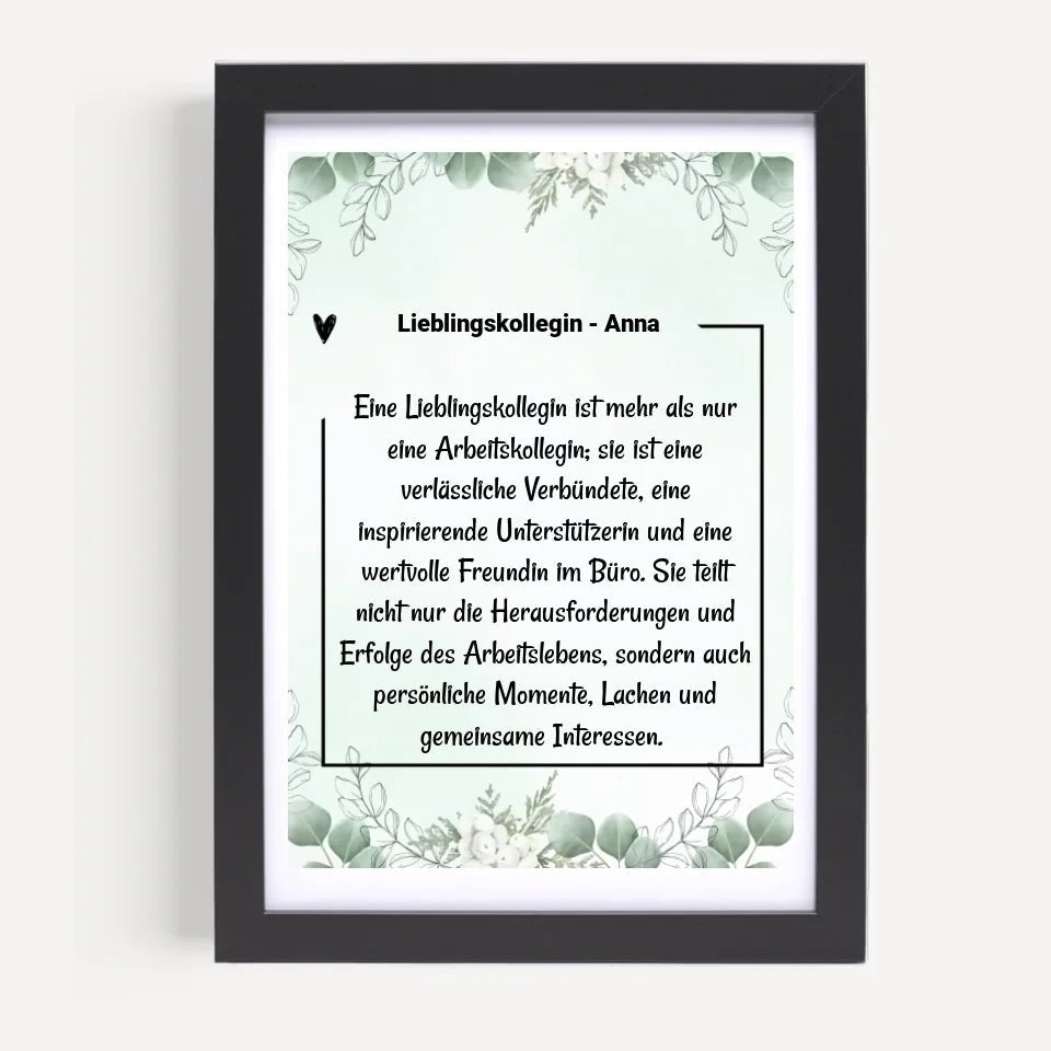 Lielingskollegin Definition Poster Geschenk personalisiert - Cantty