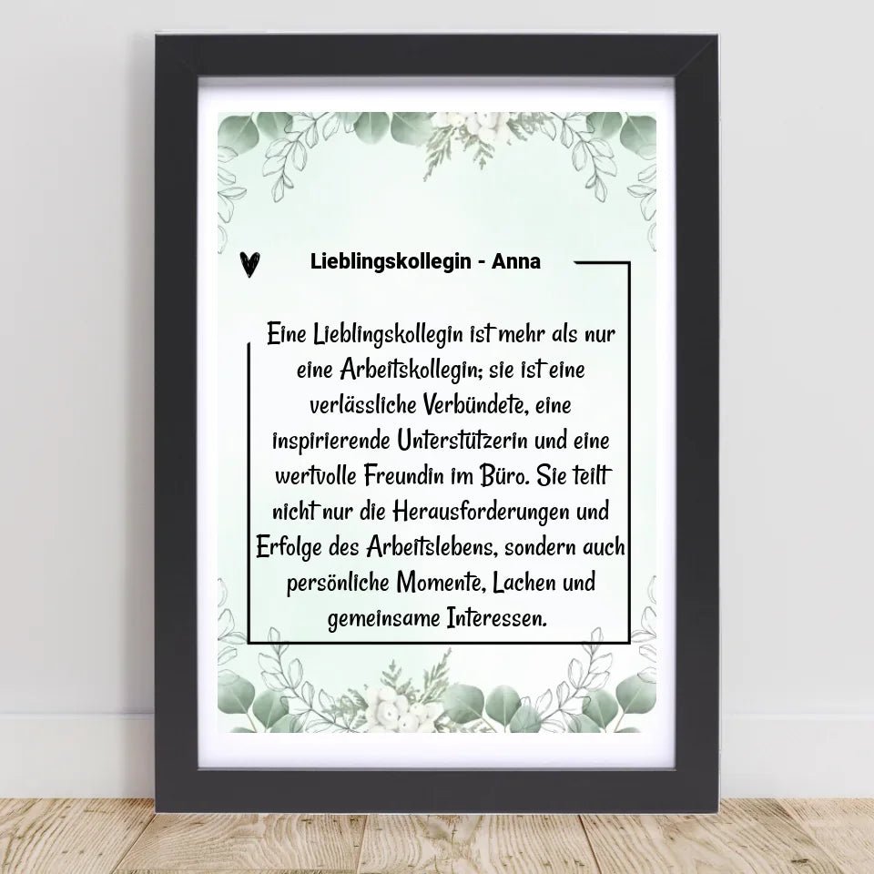 Lielingskollegin Definition Poster Geschenk personalisiert - Cantty