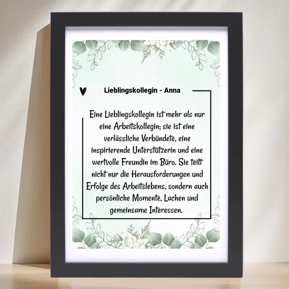 Lielingskollegin Definition Poster Geschenk personalisiert - Cantty