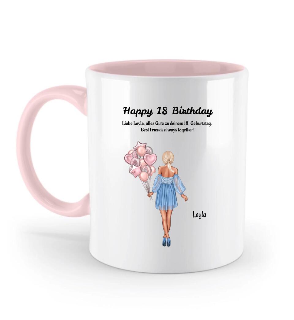 Mädchen 18 Geburtstag Tasse personalisiert - Cantty