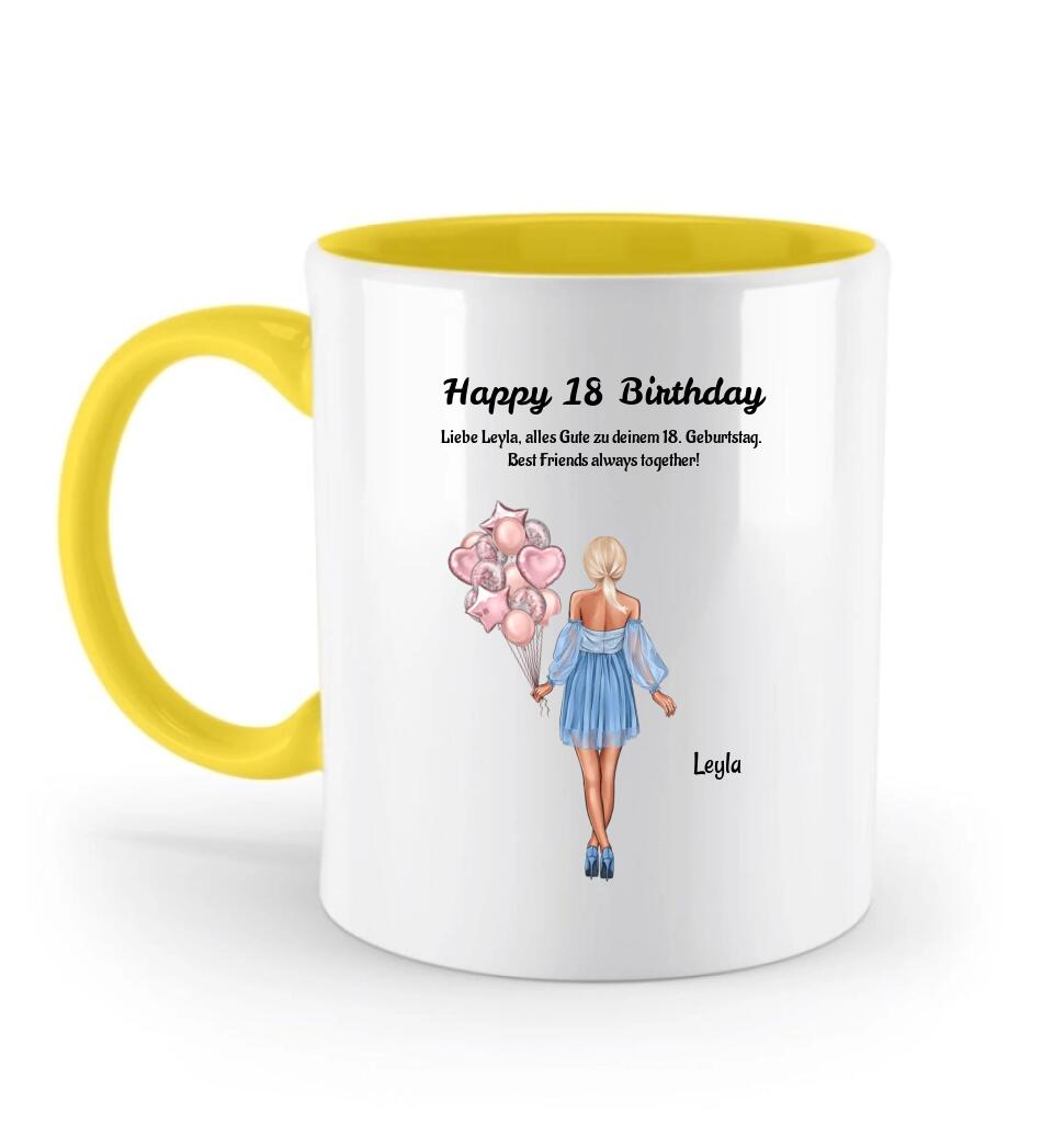 Mädchen 18 Geburtstag Tasse personalisiert - Cantty