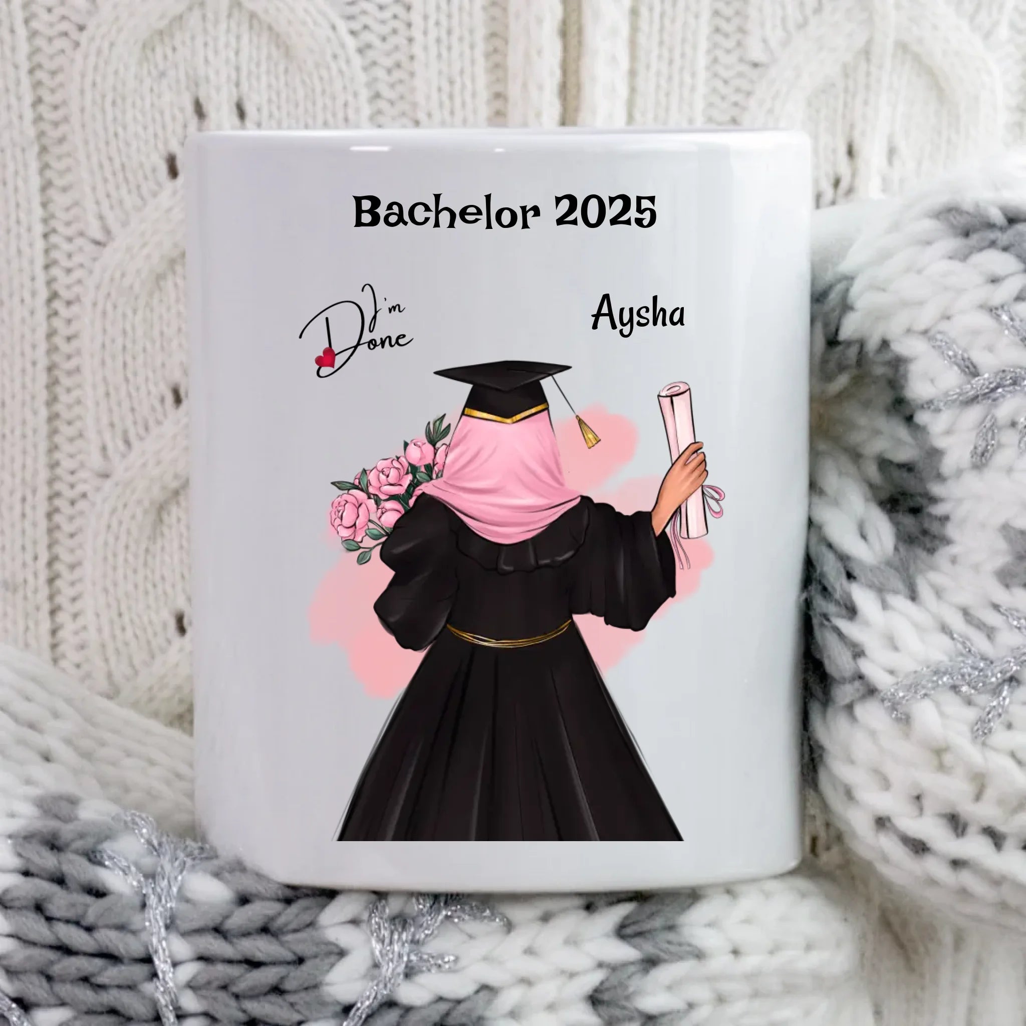 Mädchen mit Kopftuch Bachelor Studium Tasse Abschlussgeschenk - Cantty