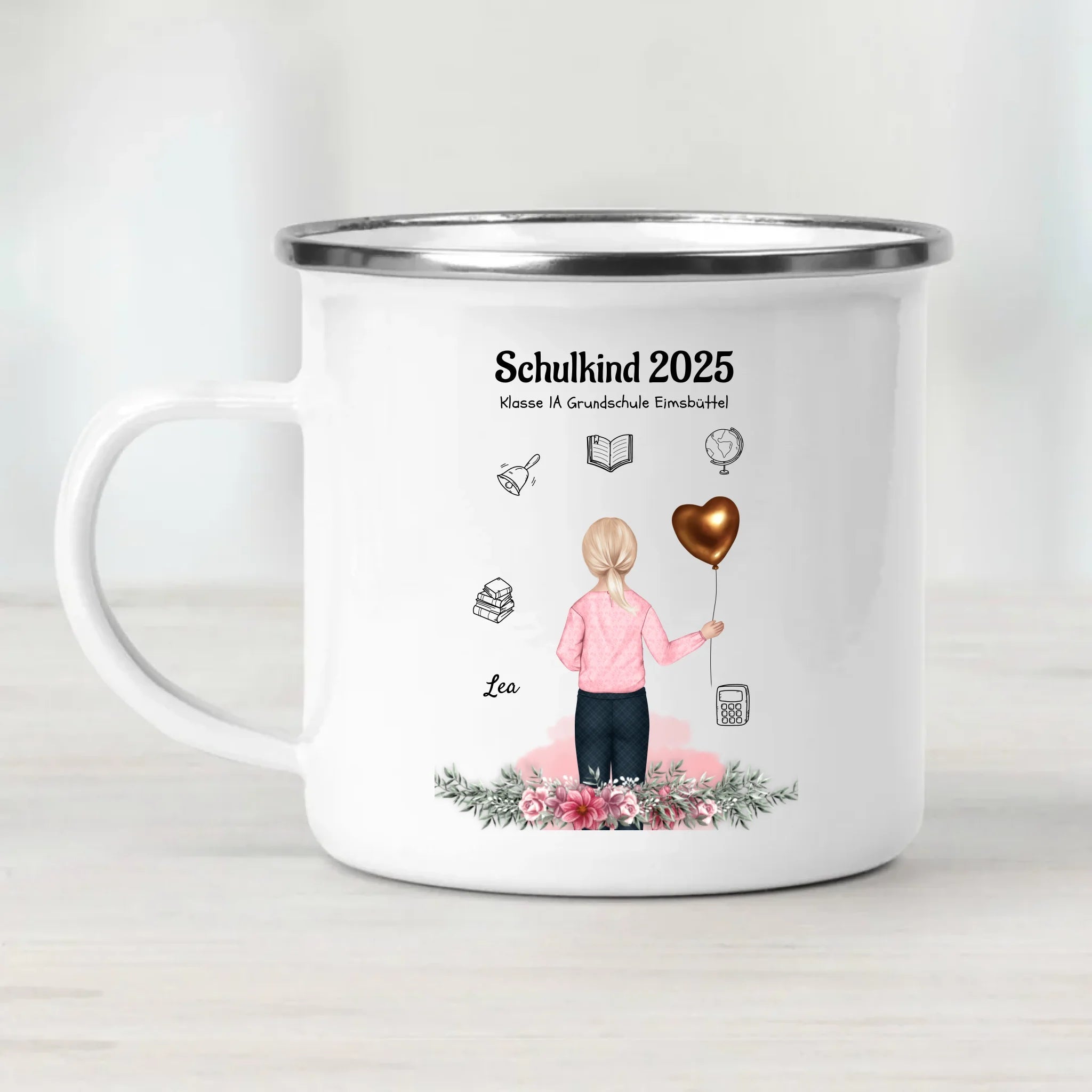 Mädchen Schulanfänger Tasse Geschenk personalisiert - Cantty