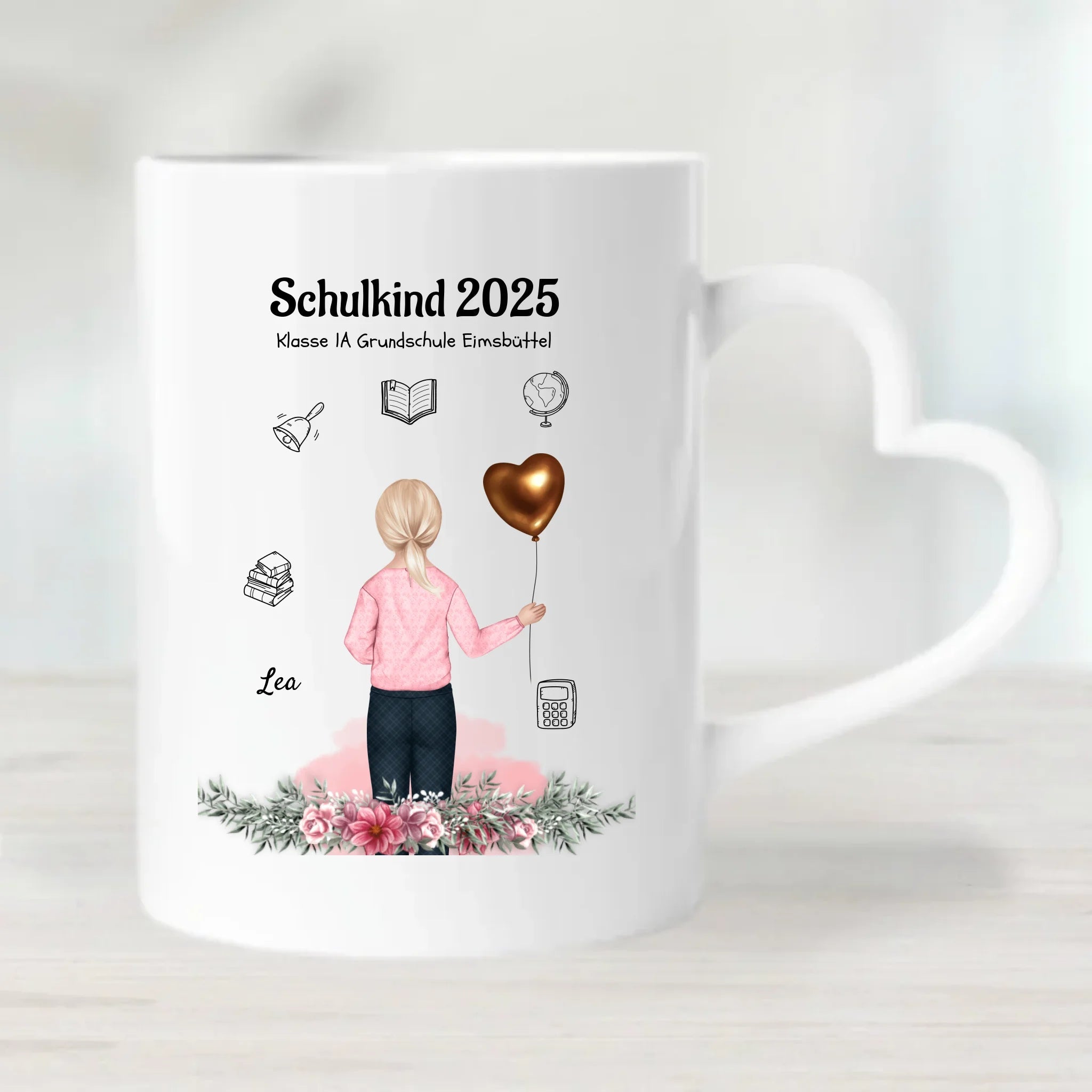 Mädchen Schulanfänger Tasse Geschenk personalisiert - Cantty