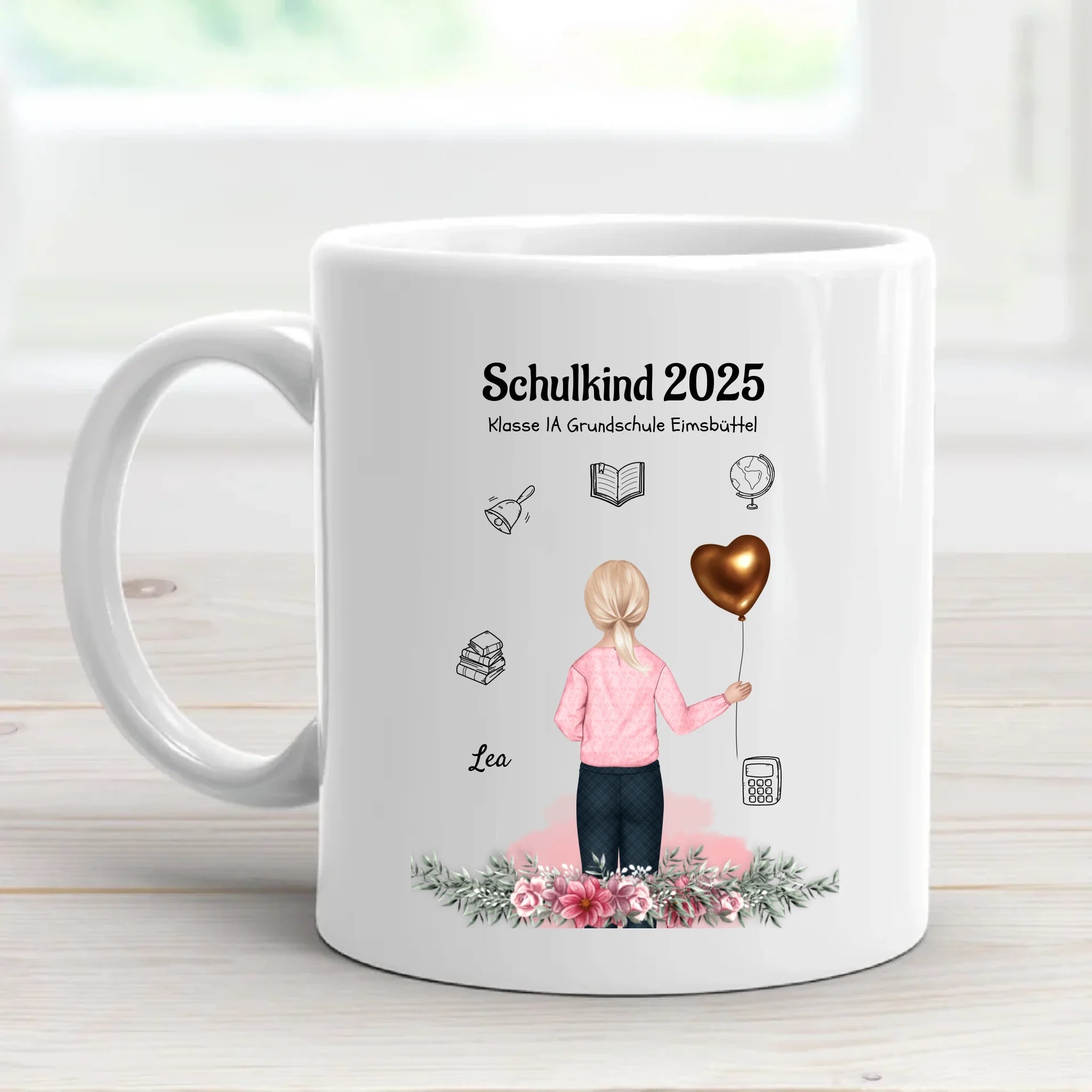 Mädchen Schulanfänger Tasse Geschenk personalisiert - Cantty