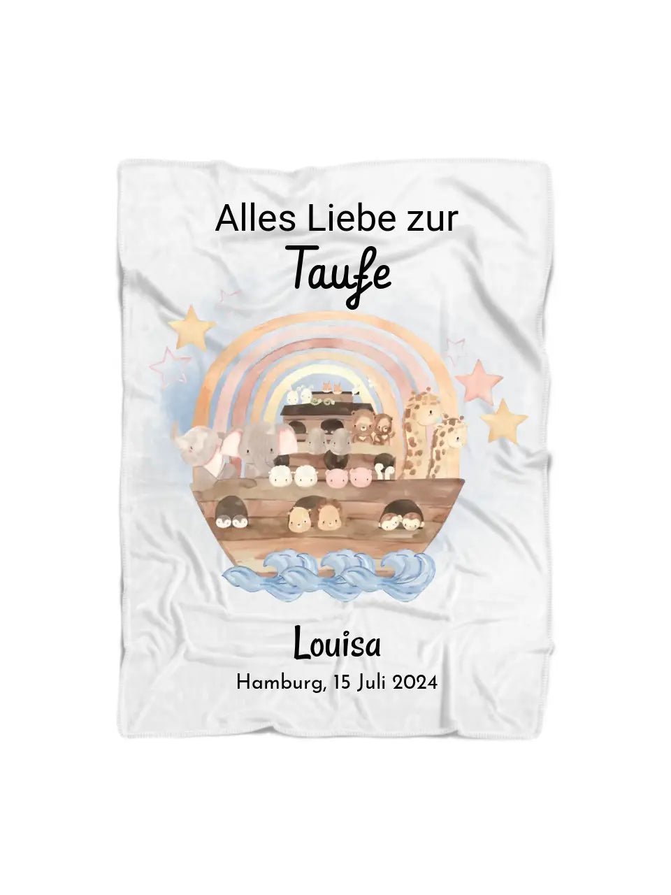 Mädchen Taufe Decke Arche Noah Geschenk personalisiert - Cantty