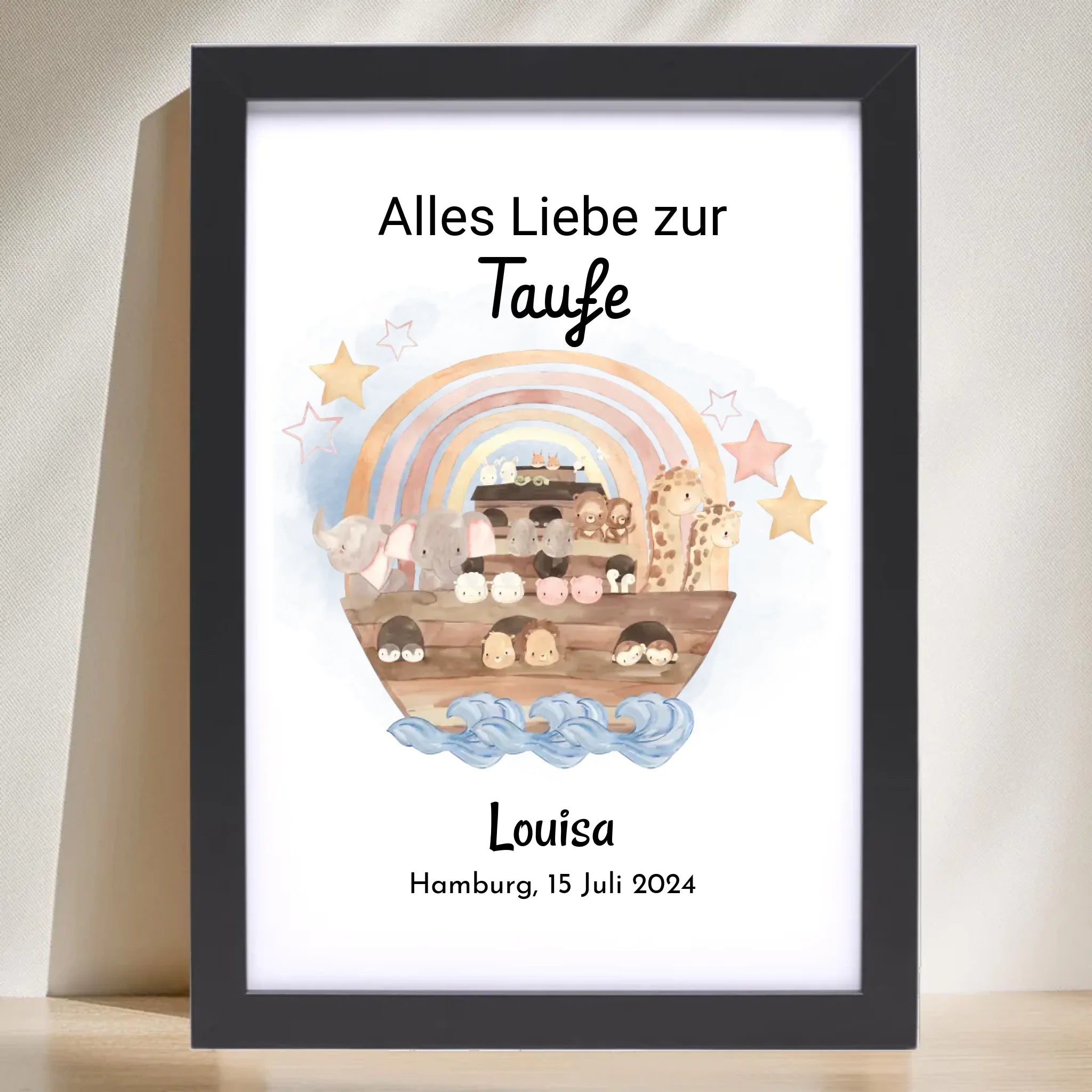 Mädchen Taufgeschenk Poster mit Name und Taufdatum personalisiert - Cantty
