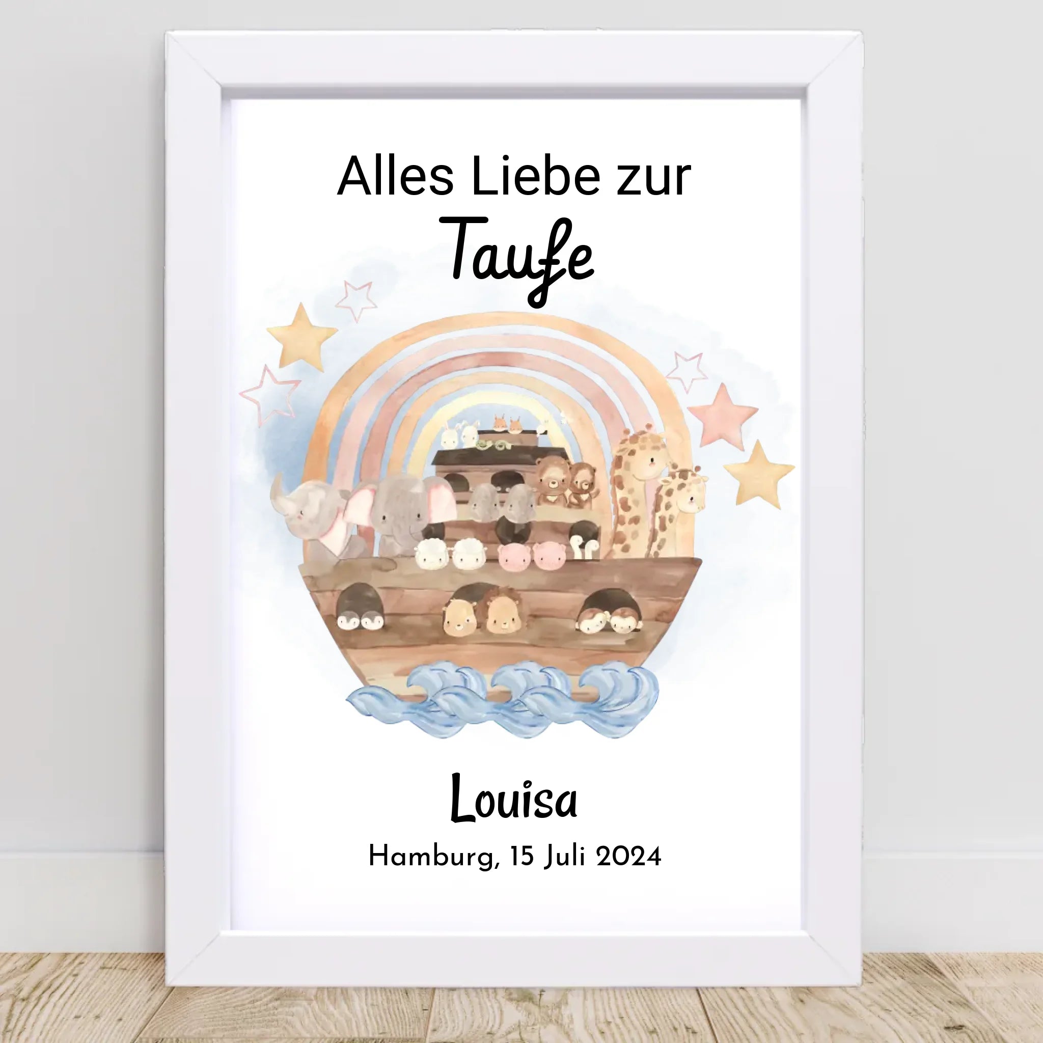 Mädchen Taufgeschenk Poster mit Name und Taufdatum personalisiert - Cantty