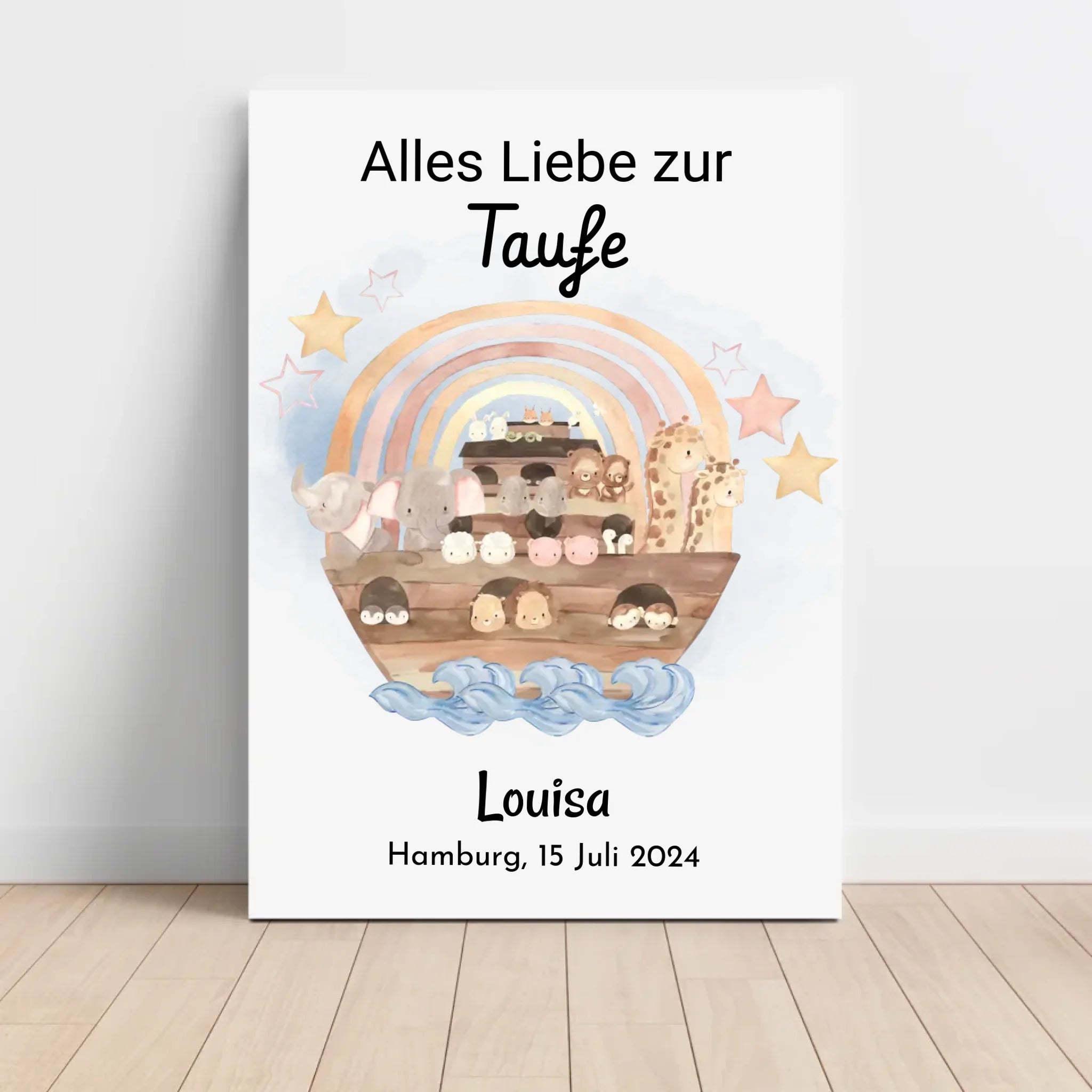 Mädchen Taufgeschenk Poster mit Name und Taufdatum personalisiert - Cantty