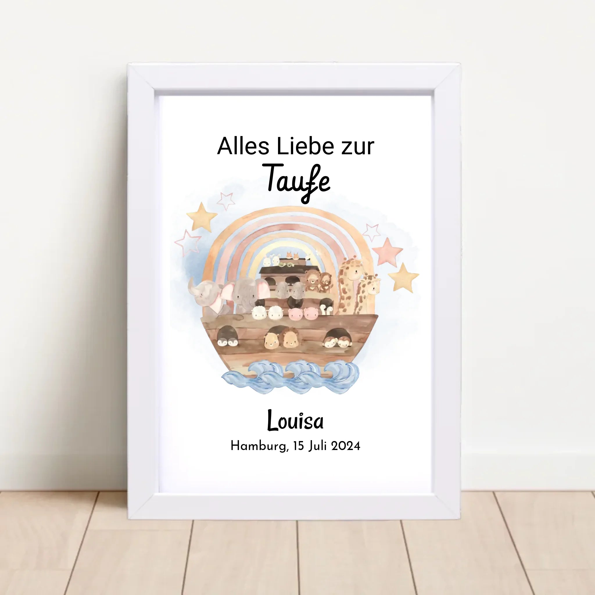 Mädchen Taufgeschenk Poster mit Name und Taufdatum personalisiert - Cantty