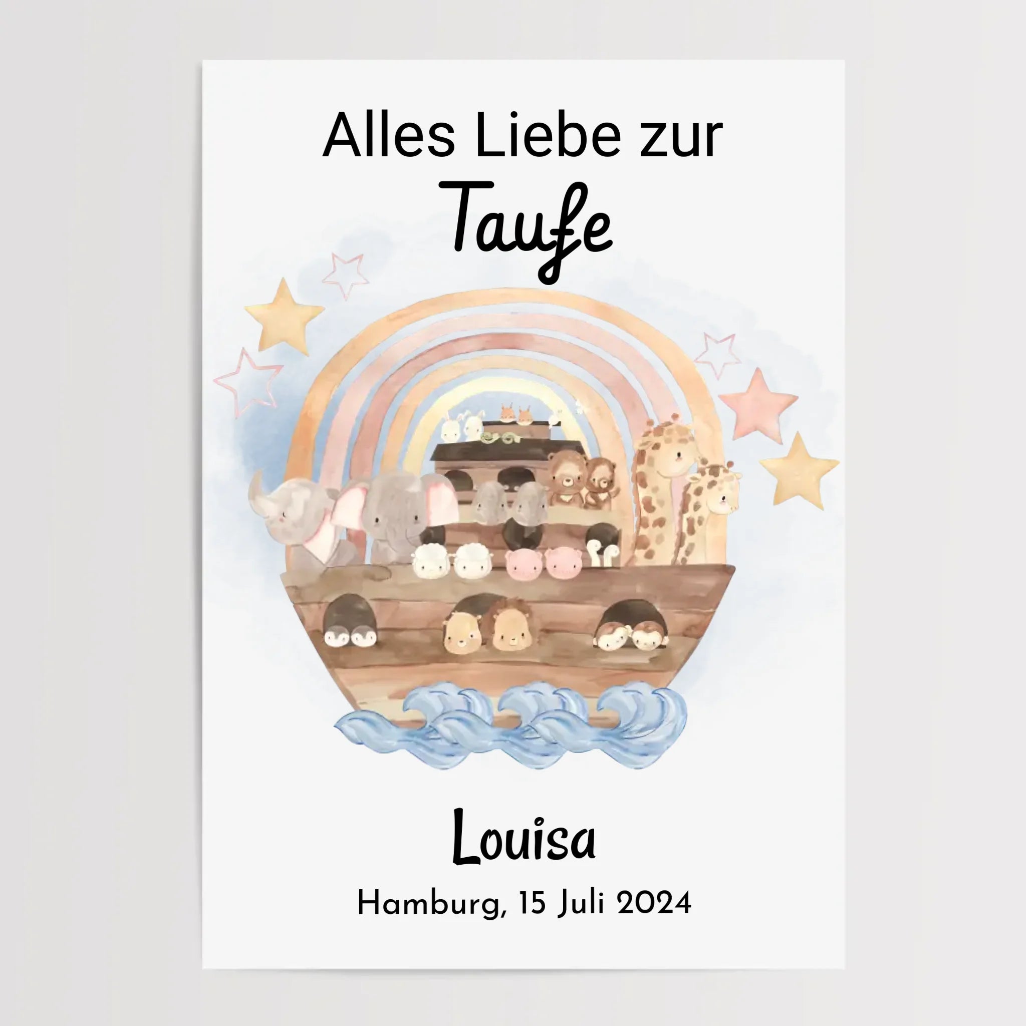 Mädchen Taufgeschenk Poster mit Name und Taufdatum personalisiert - Cantty