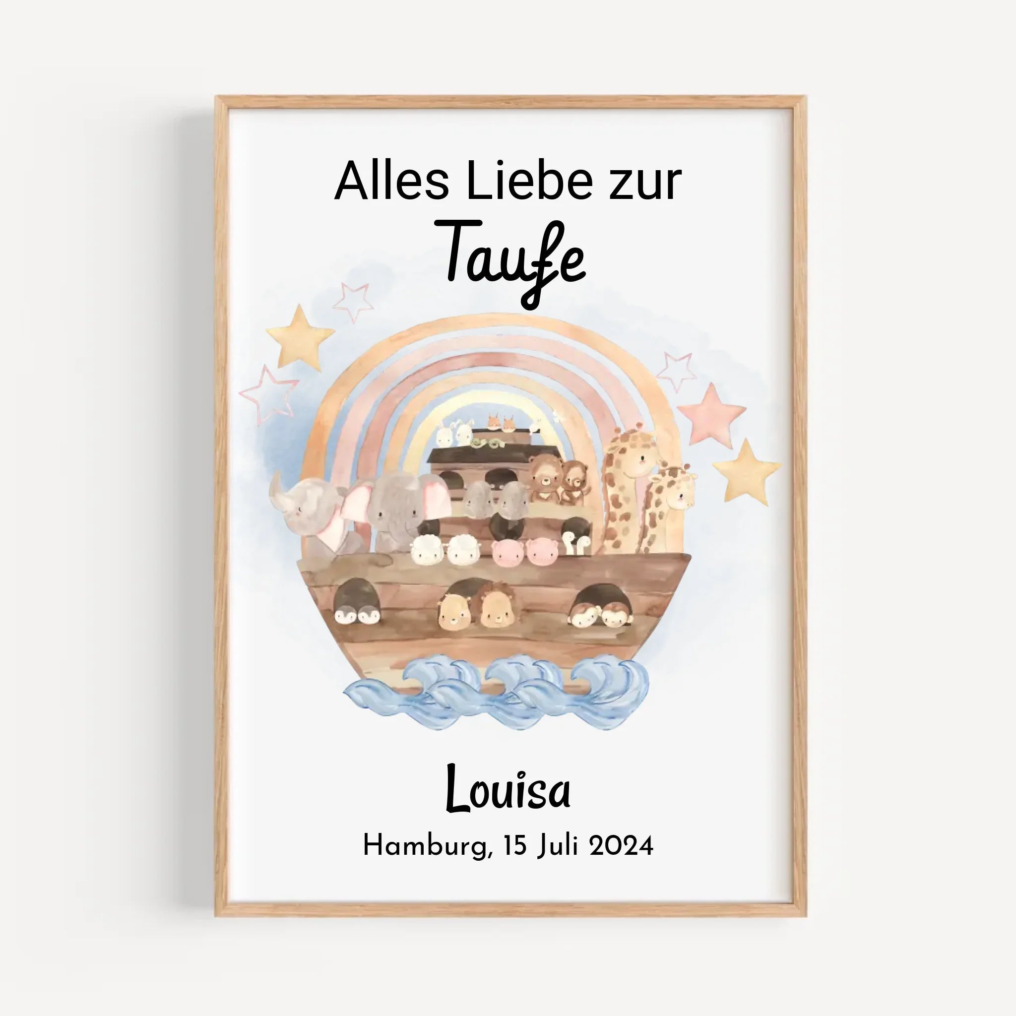 Mädchen Taufgeschenk Poster mit Name und Taufdatum personalisiert - Cantty