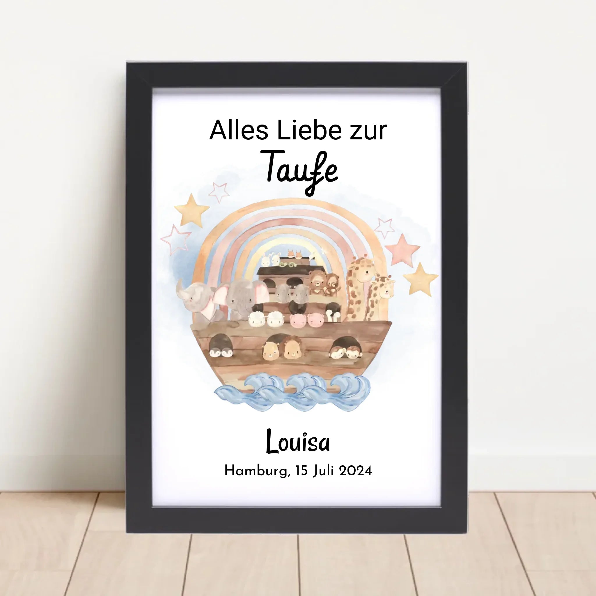 Mädchen Taufgeschenk Poster mit Name und Taufdatum personalisiert - Cantty
