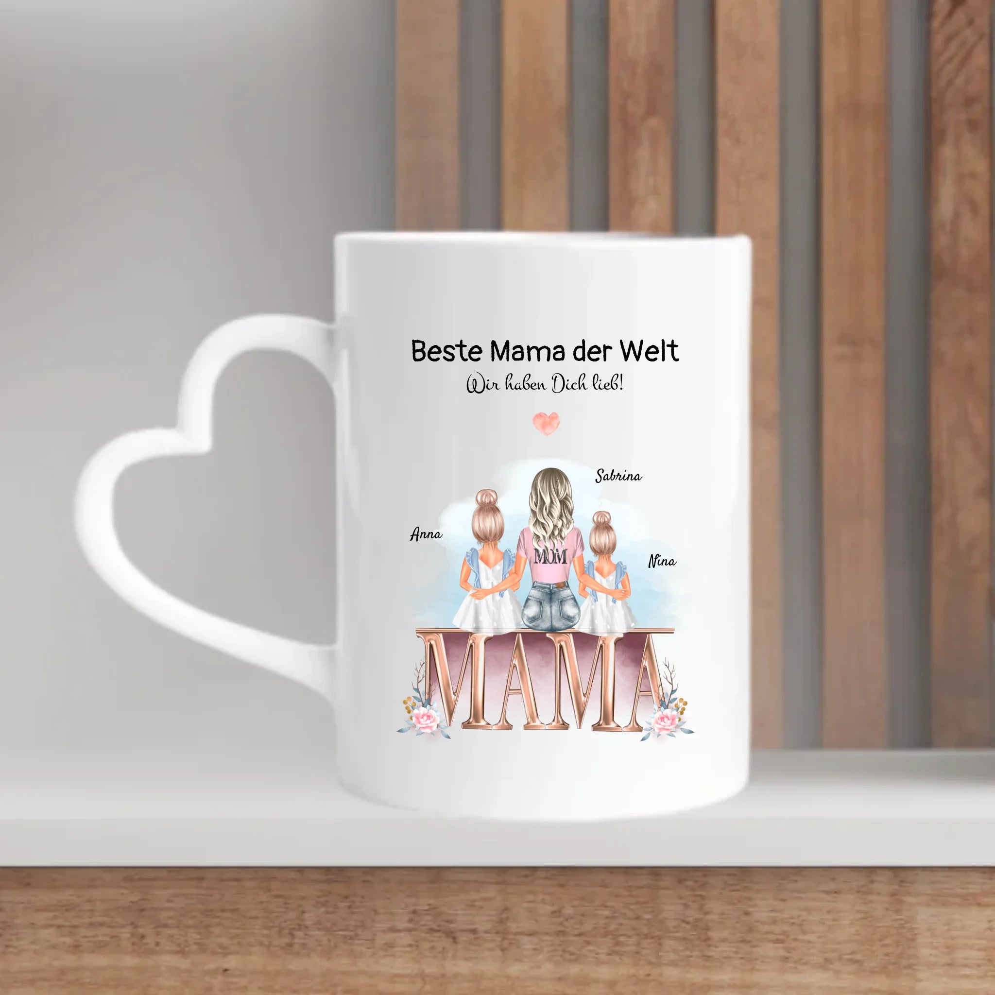 Mama 2 Töchter Tasse Geschenk mit Namen und Spruch - Cantty