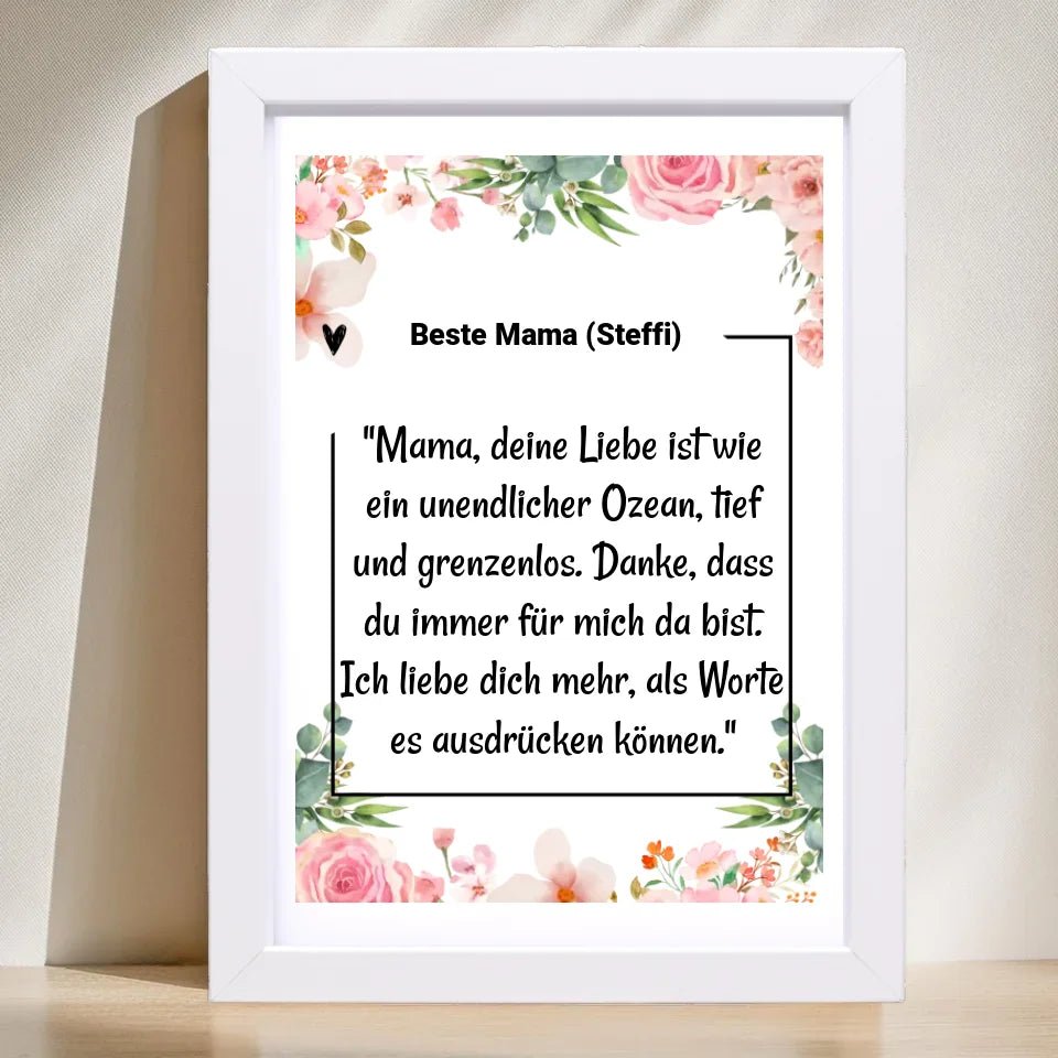 Mama Definition mit Name Poster / Bild / Karte Geschenk personalisiert - Cantty