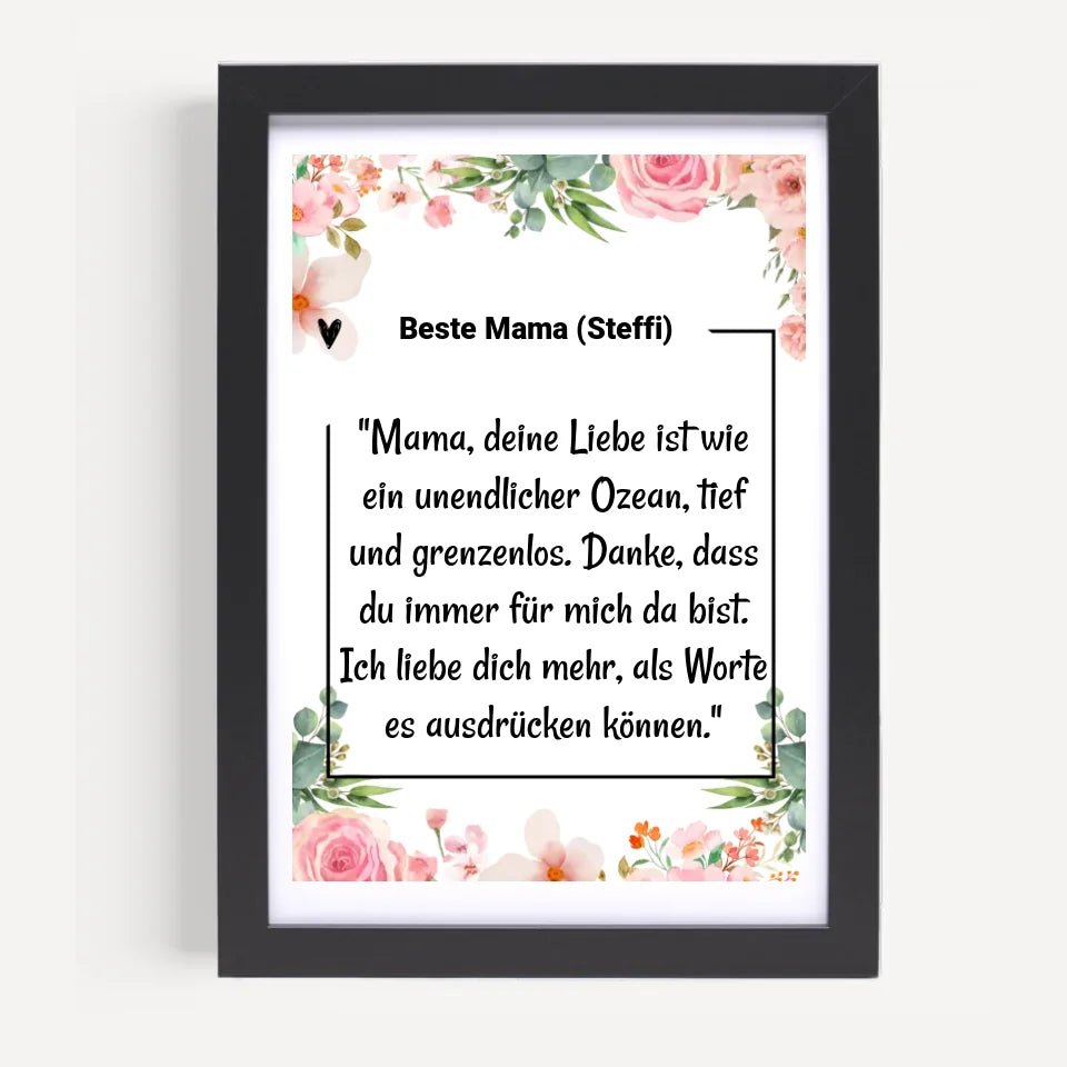 Mama Definition mit Name Poster / Bild / Karte Geschenk personalisiert - Cantty