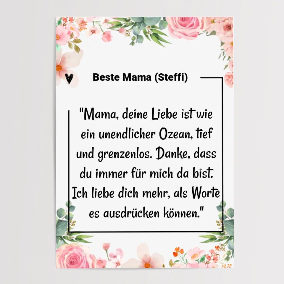 Mama Definition mit Name Poster / Bild / Karte Geschenk personalisiert - Cantty
