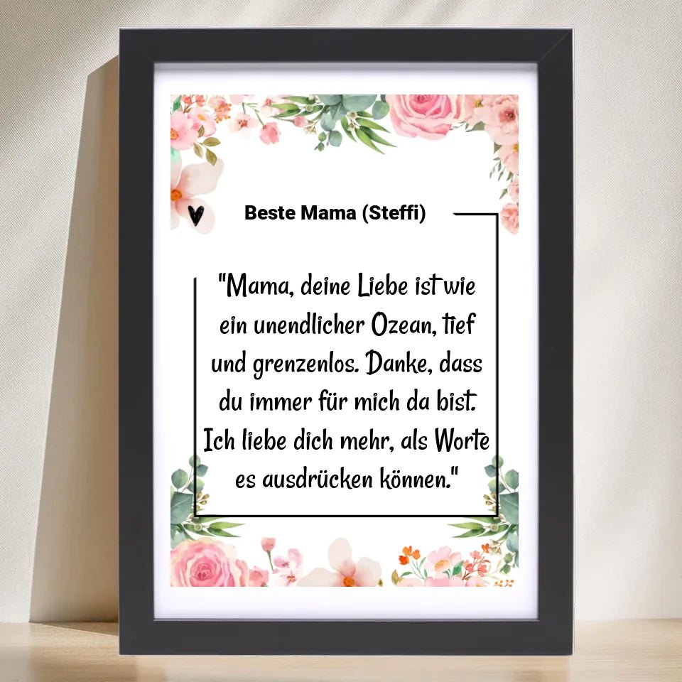 Mama Definition mit Name Poster / Bild / Karte Geschenk personalisiert - Cantty