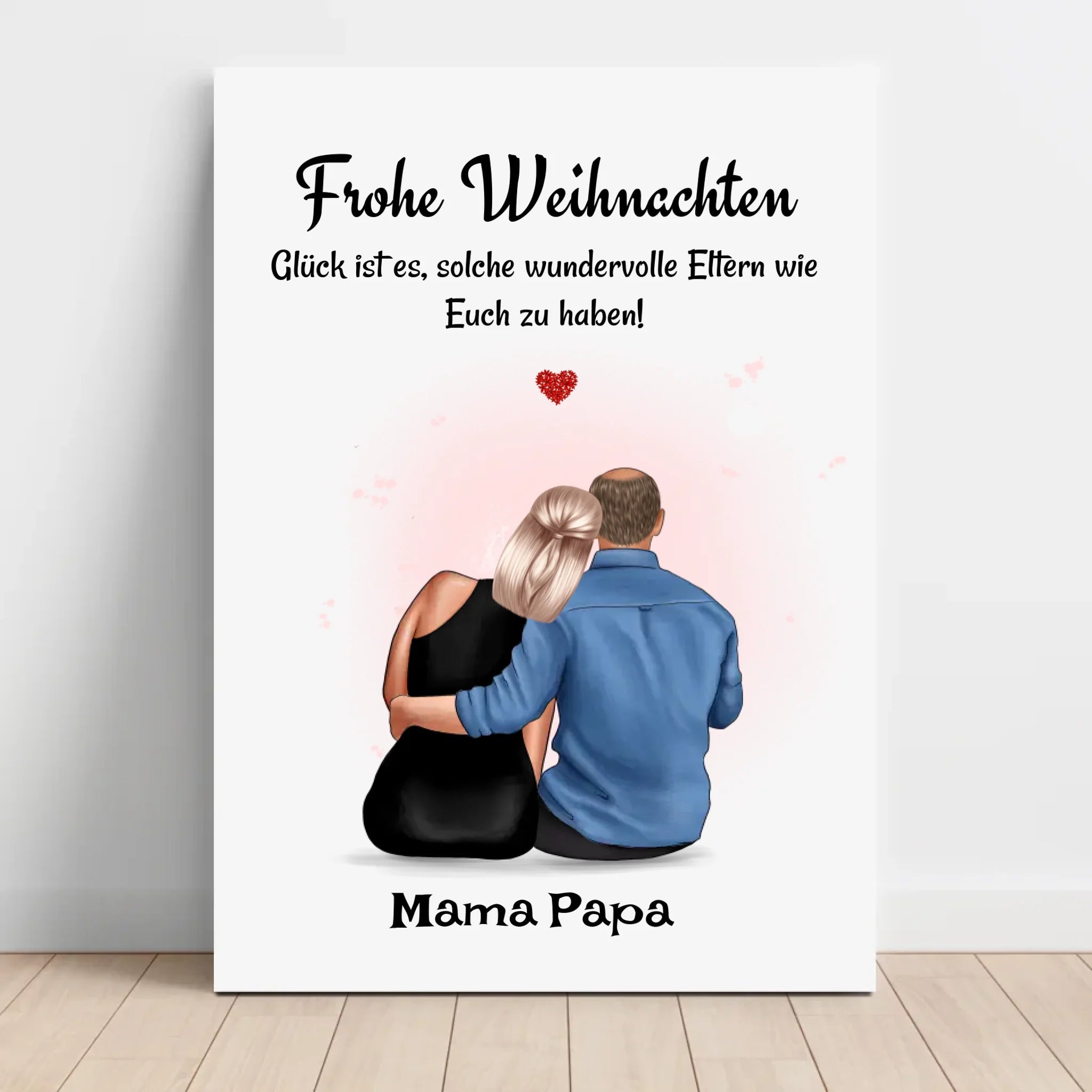 Mama Papa Leinwandbild Geschenk Weihnachten personalisiert - Cantty