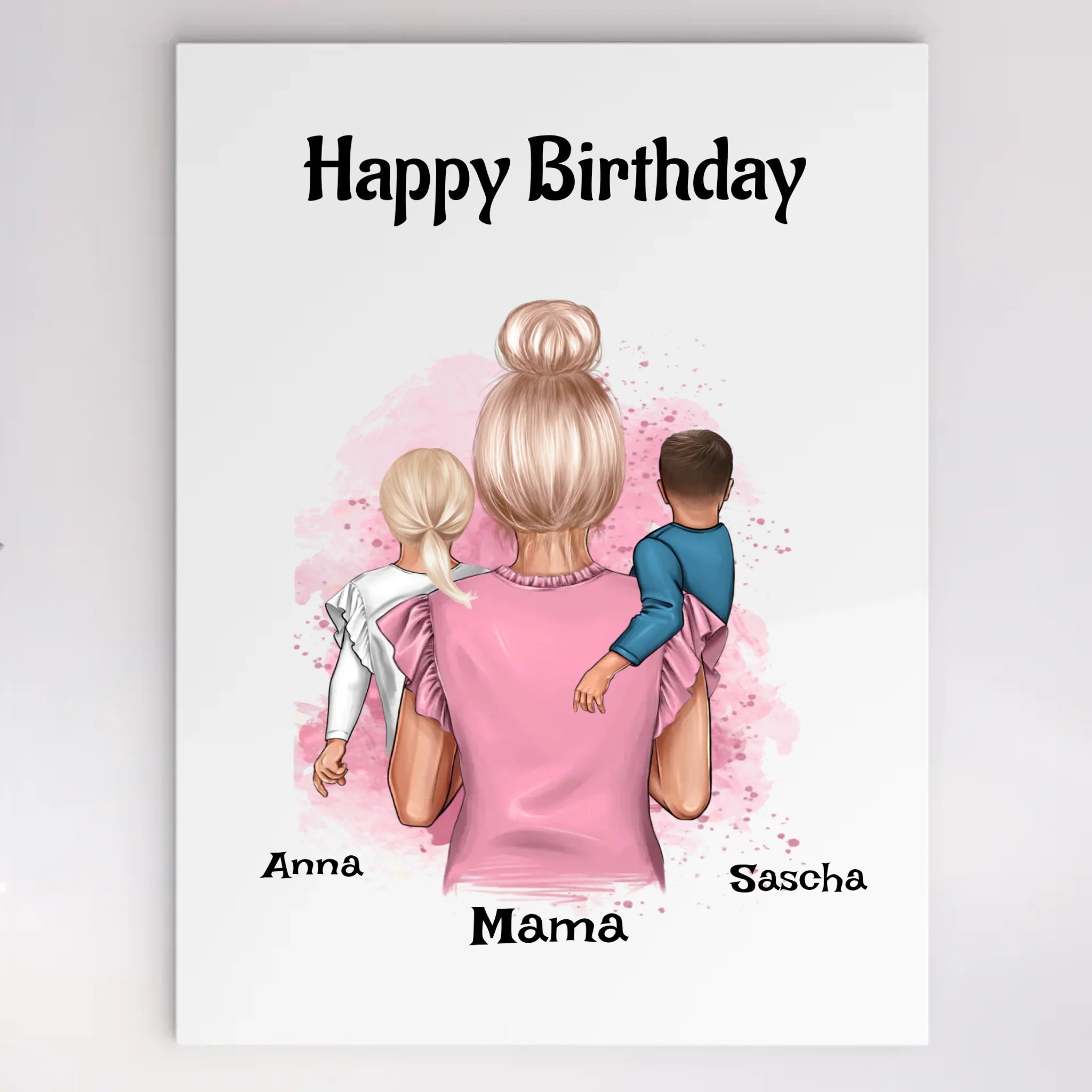 Mama und Kinder Acrylglas Bild Geburtstag Geschenk personalisiert - Cantty