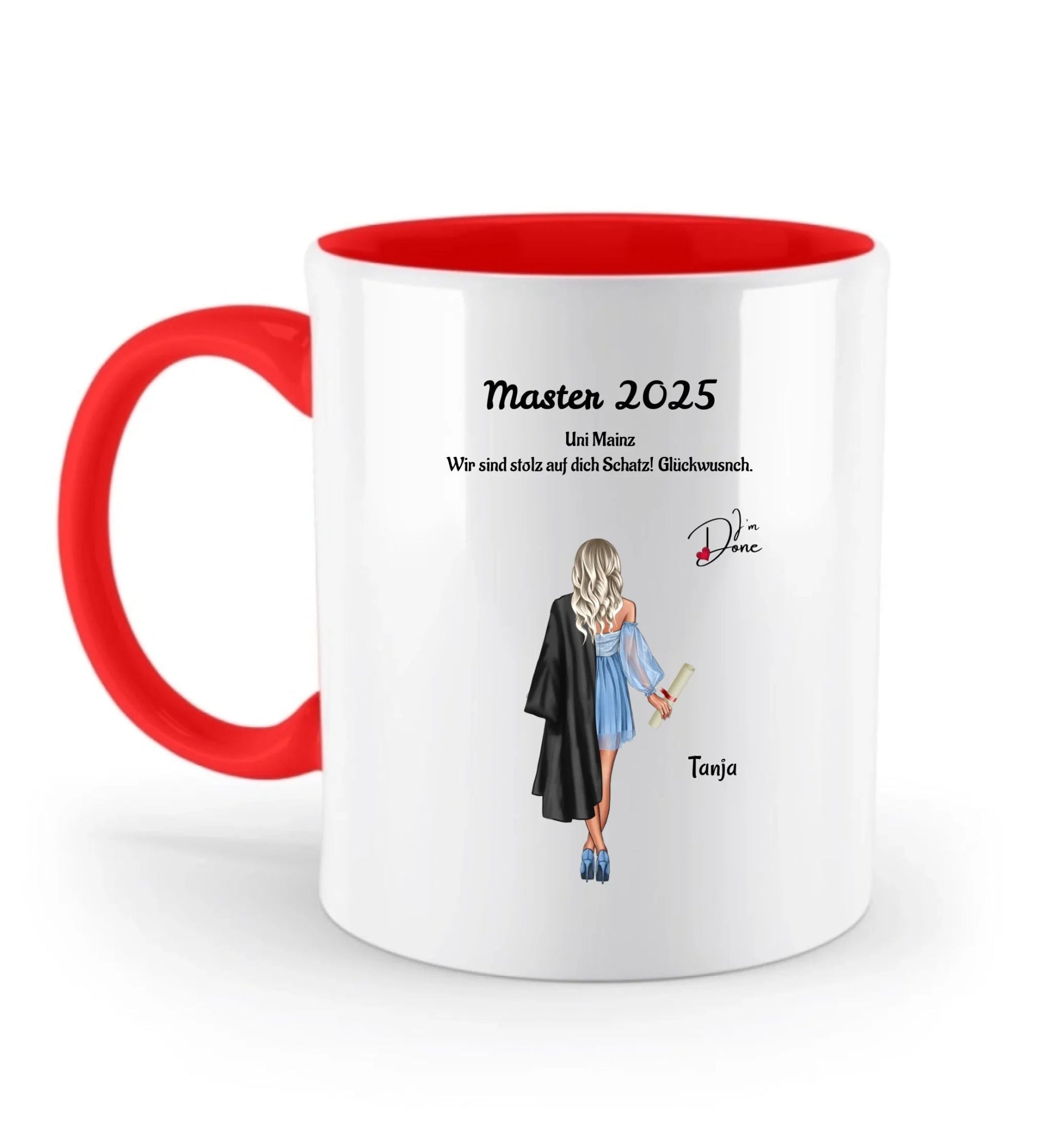 Master Studium Absolventin Geschenk Tasse für Mädchen - Cantty